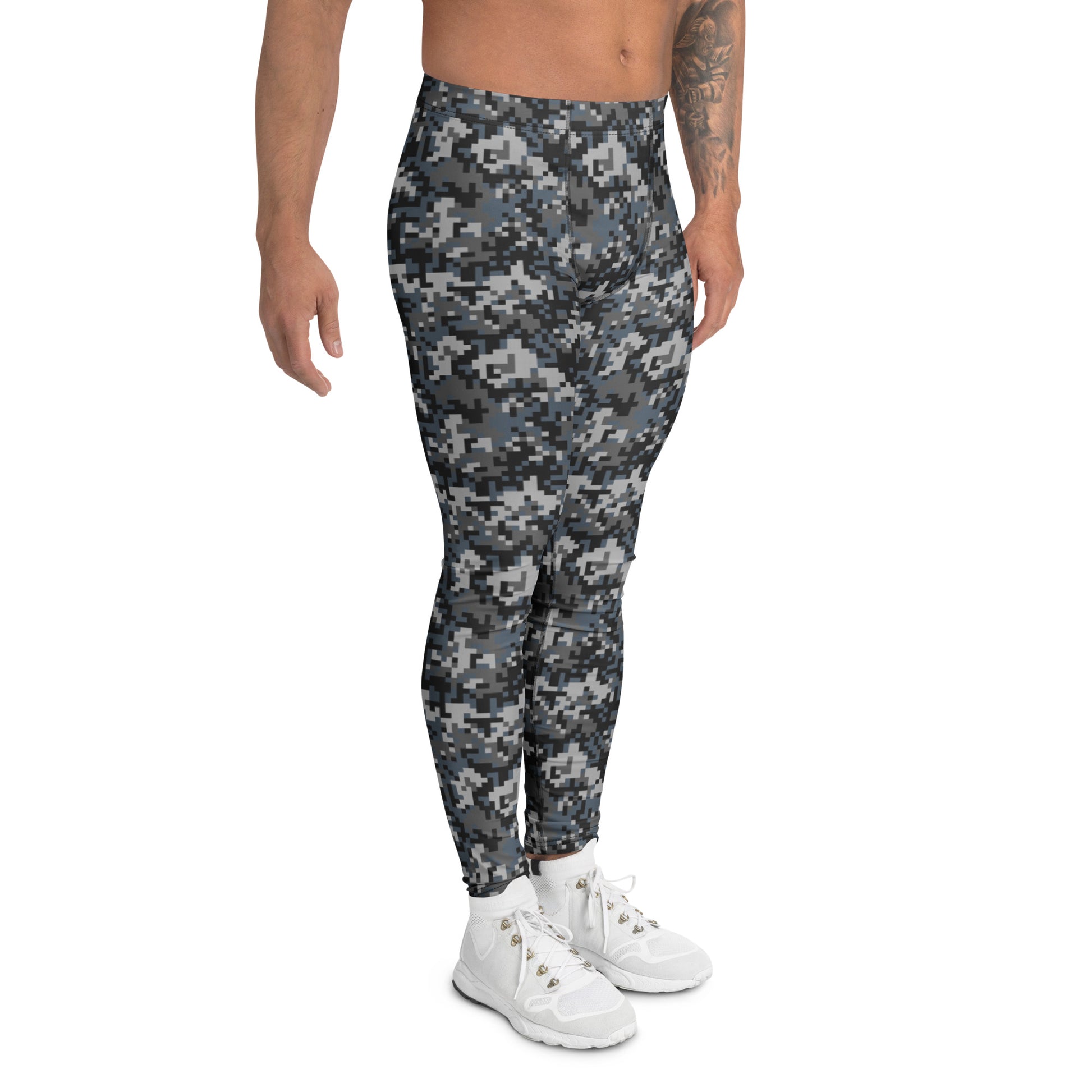 High-Performance Comfortable Digital Pixel Camouflage Print Men's Leggings for Activewear