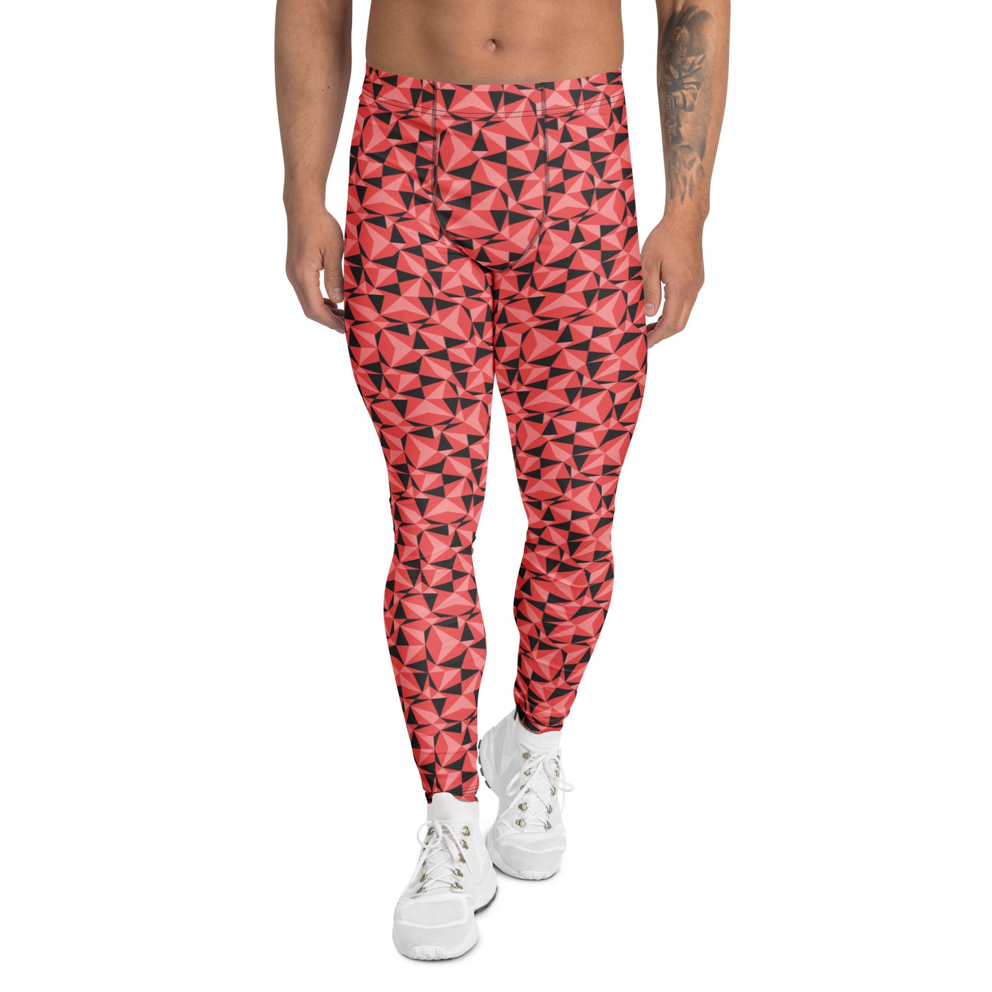 Minimalist Mosaic Rhombus Geometric Men's Leggings Streetwear