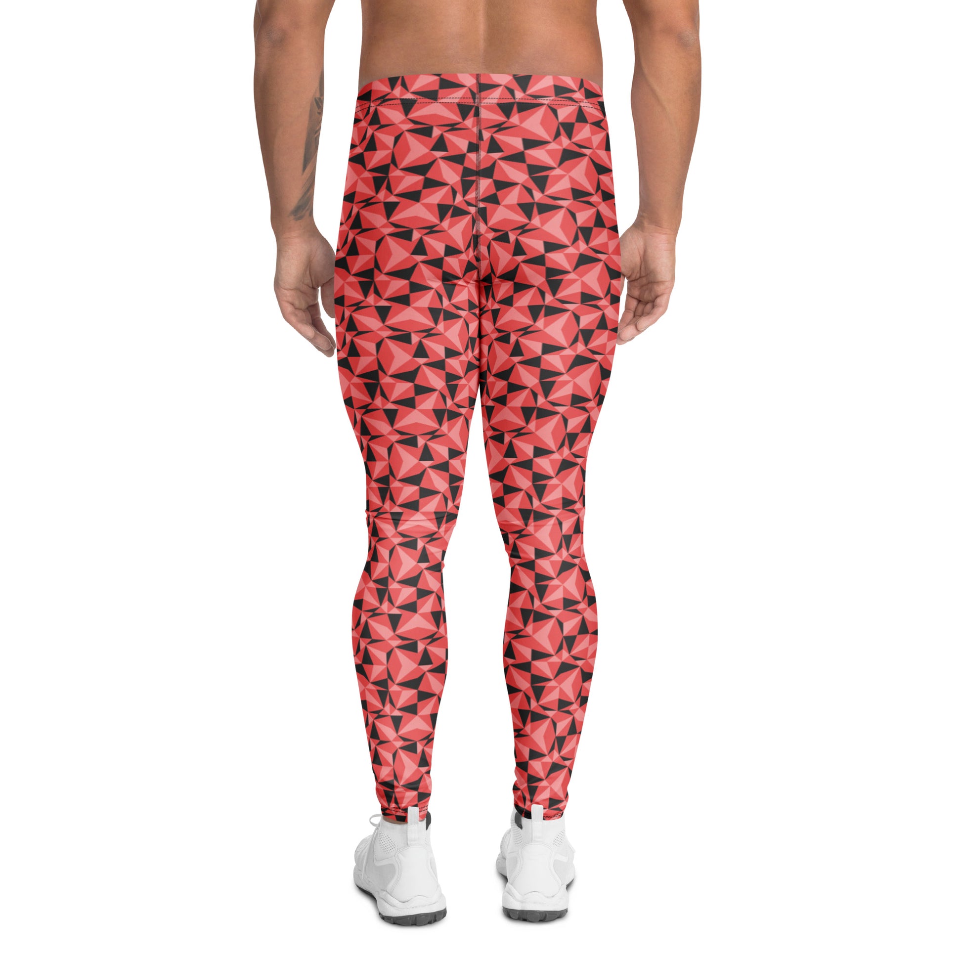 Minimalist Mosaic Rhombus Geometric Men's Leggings for Activewear