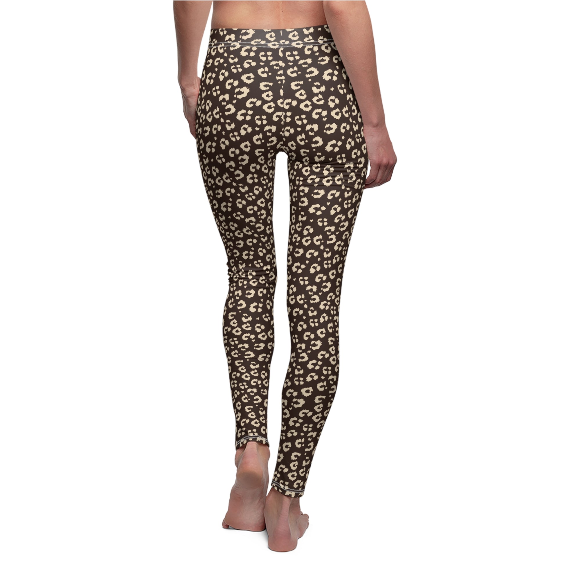 Modern Bold Leopard Print Women's Cut Sew Casual Leggings for Activewear