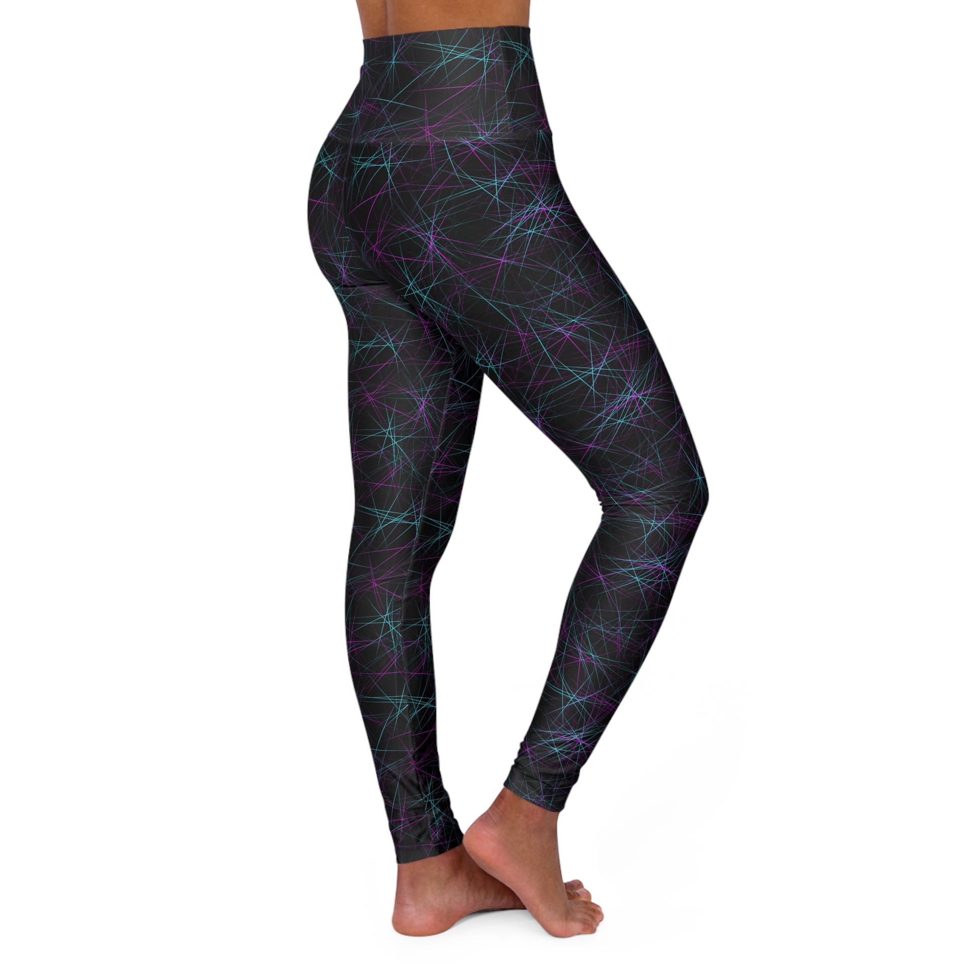 Modern Comfortable Bold Vibrant High Waisted Yoga Leggings Colorful Neon for Activewear