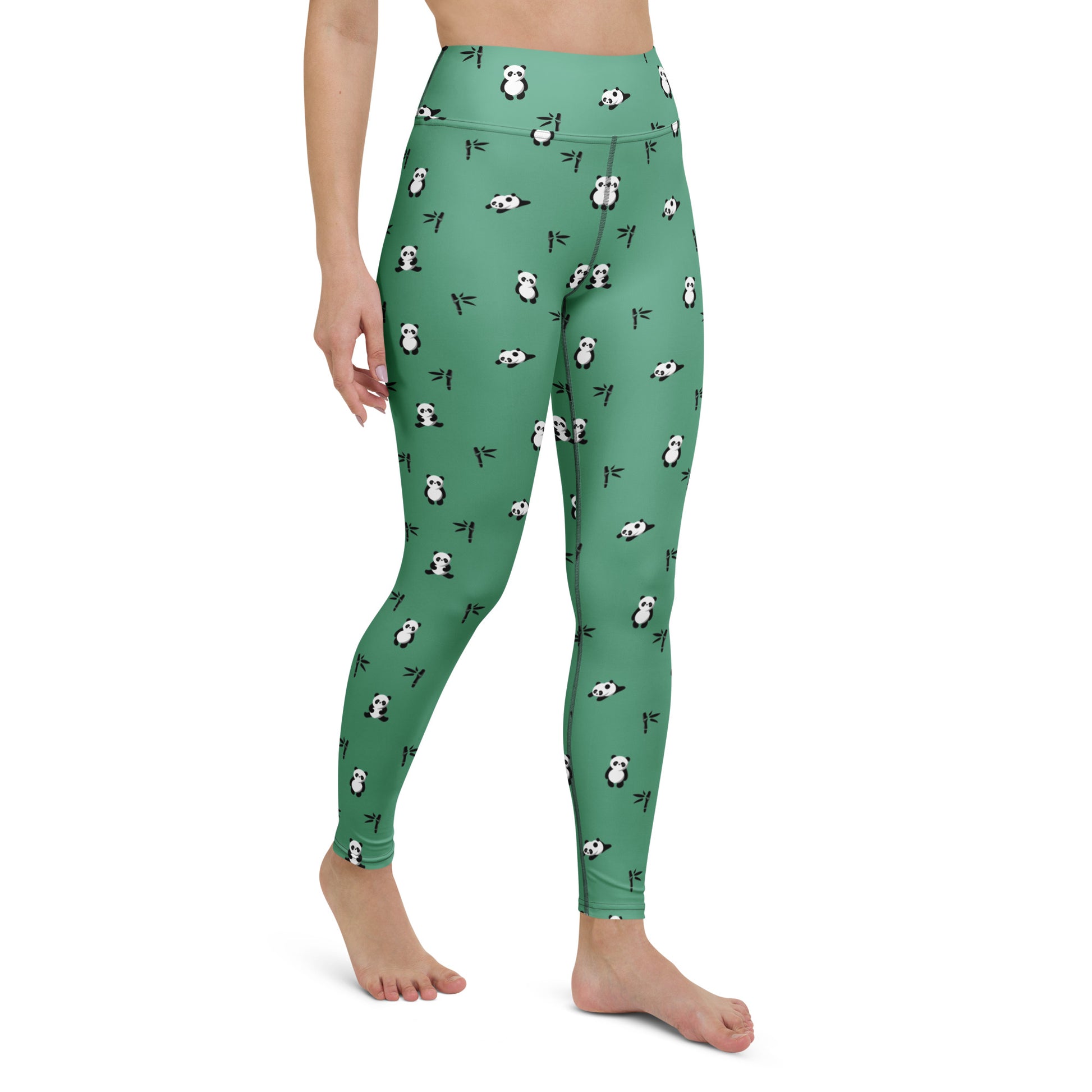 Modern Comfortable Cute Bamboo Panda Print Yoga Leggings Activewear
