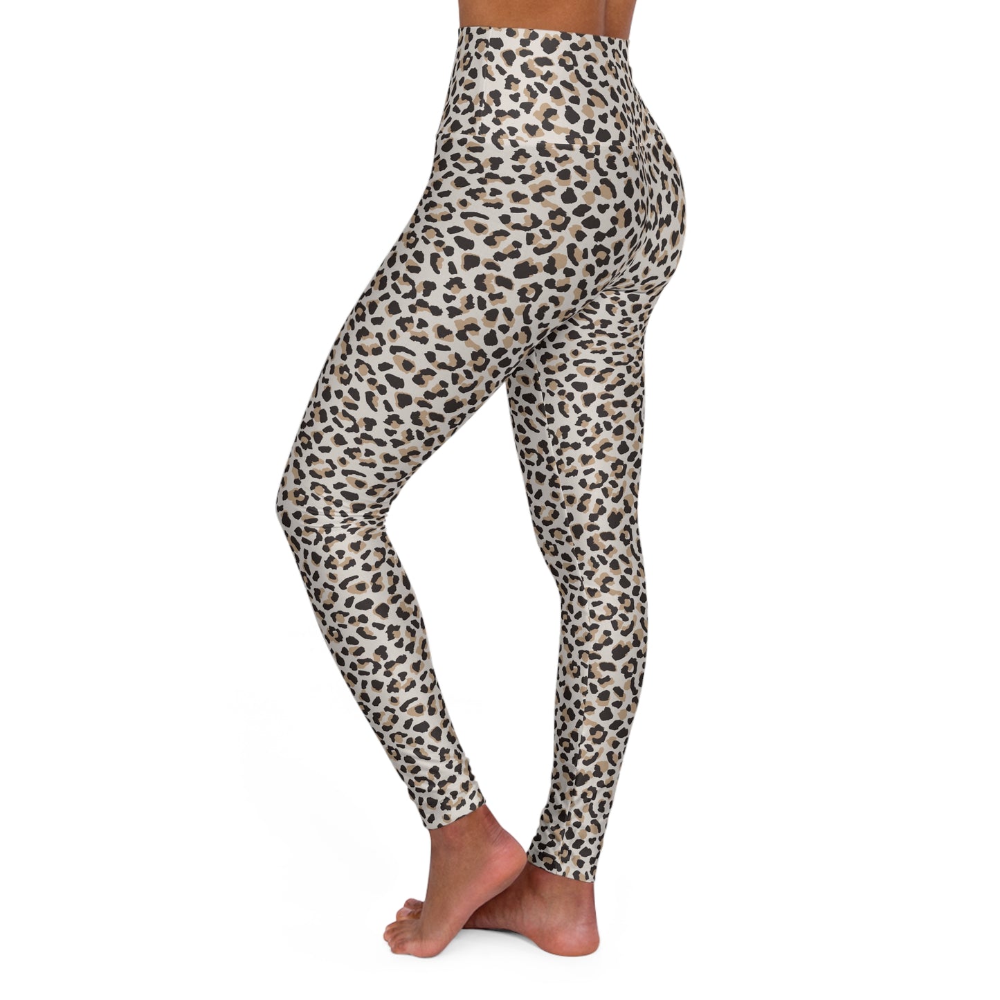 Modern Minimalist Leopard Skin High Waisted Yoga Leggings Activewear