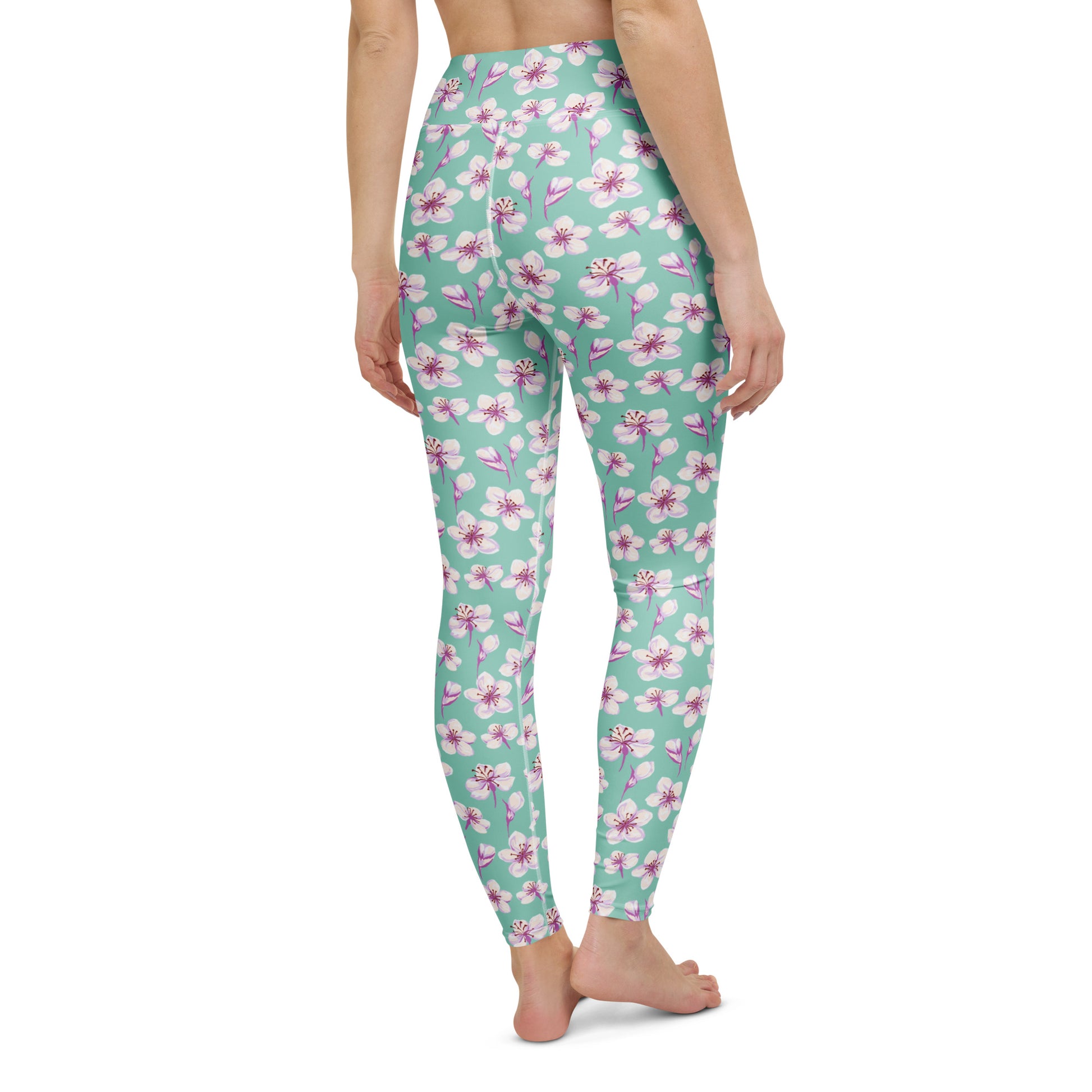 Premium Comfortable Yoga Leggings Cherry Blossom Flowers for Activewear