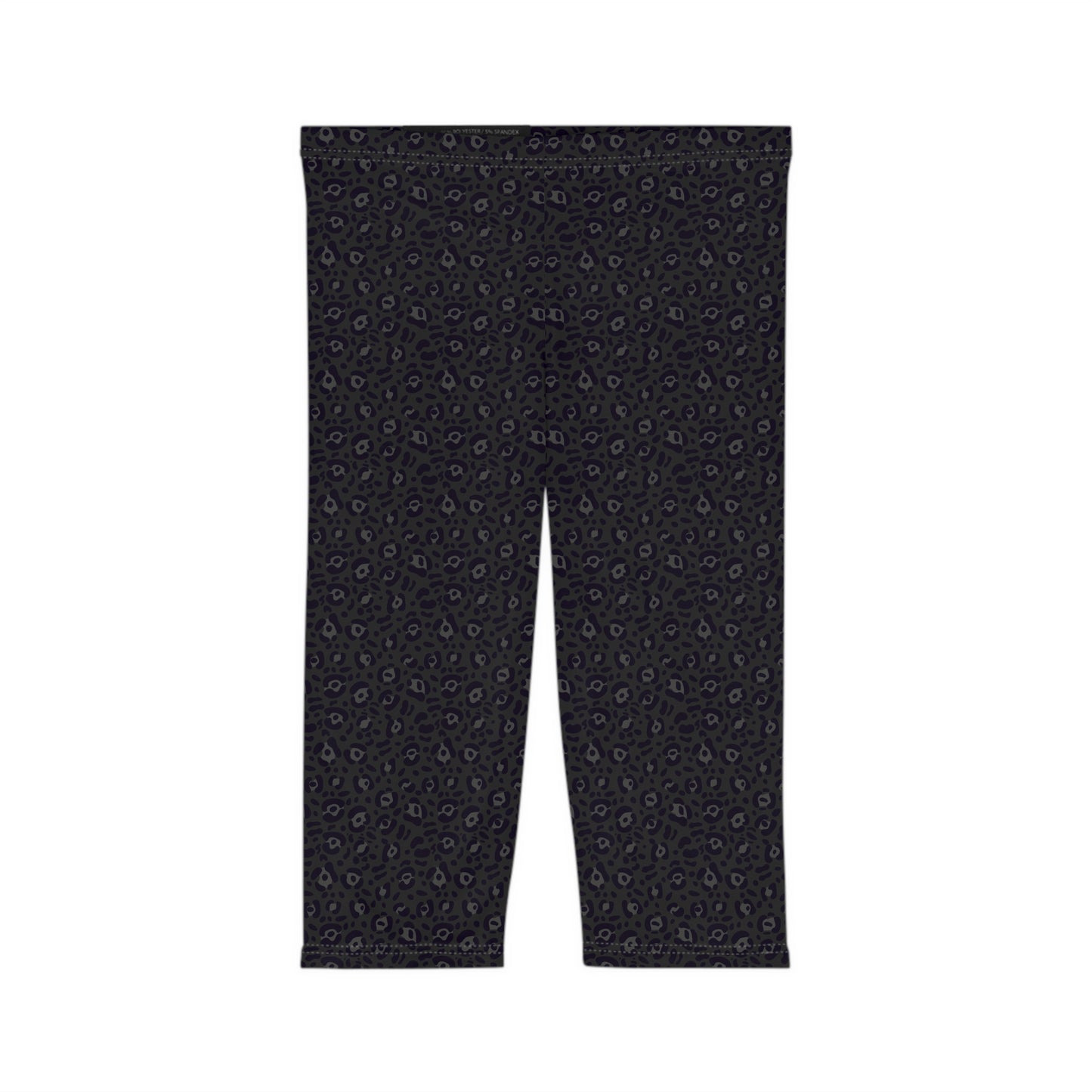 Stylish Bold Black Leopard Print Women’s Capri Leggings for Activewear
