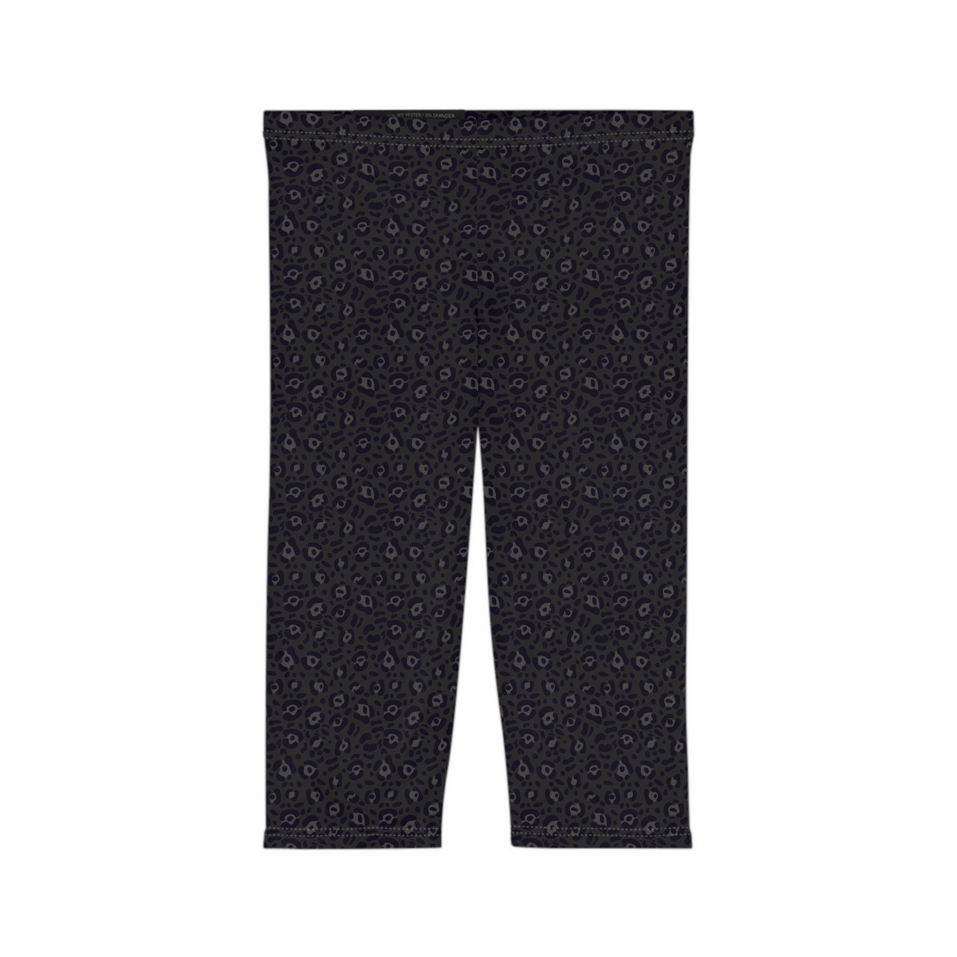 Stylish Bold Black Leopard Print Women’s Capri Leggings for Activewear