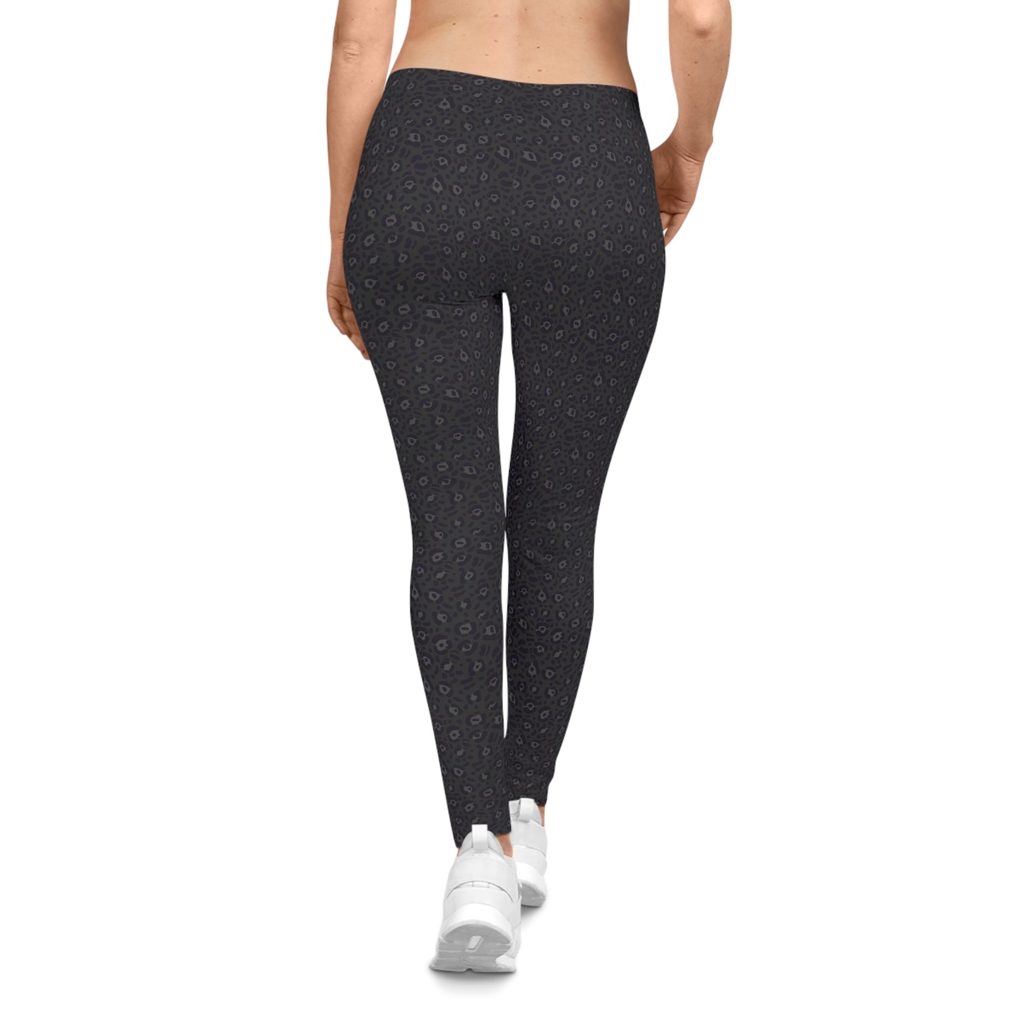 Stylish Bold Black Leopard Print Women's Casual Leggings