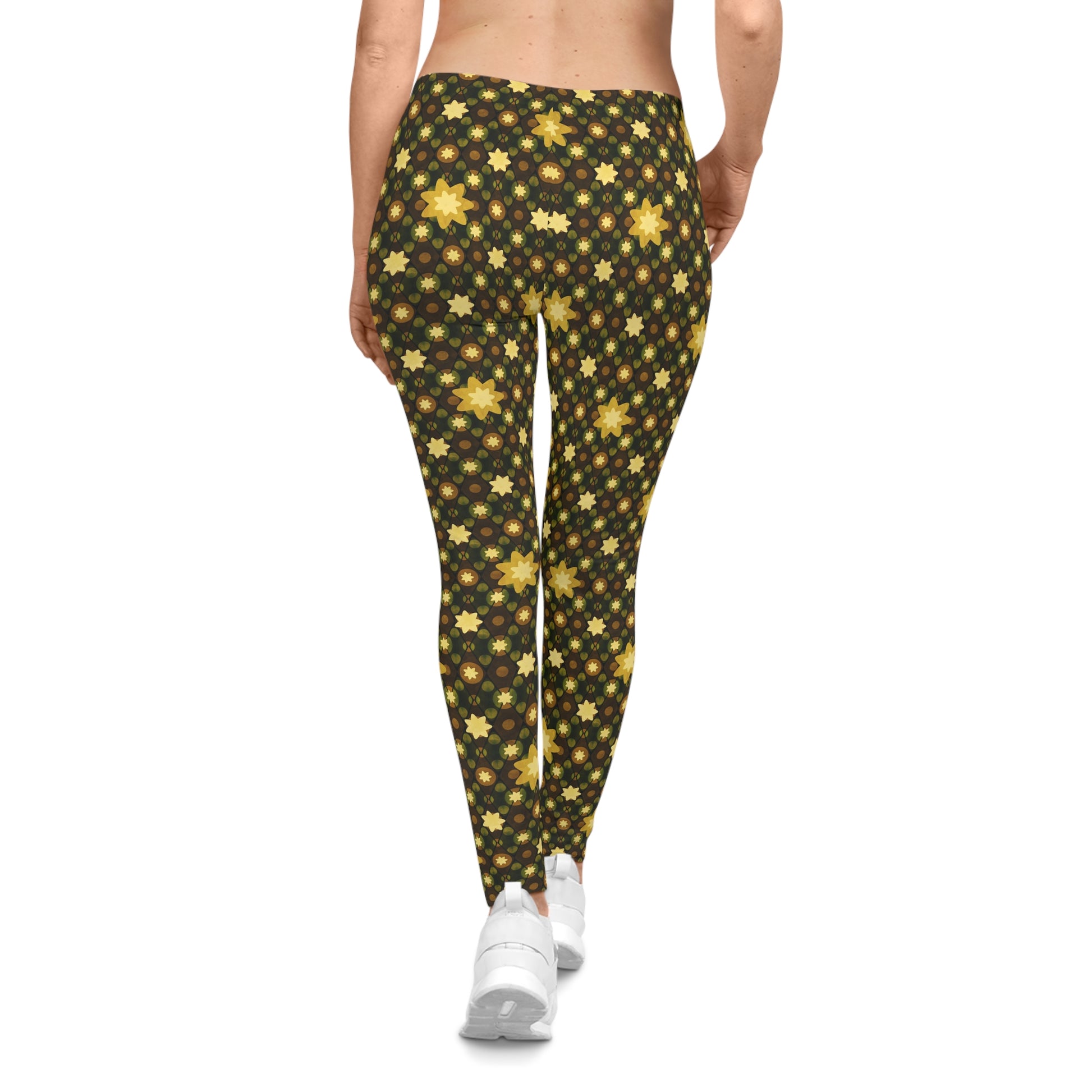 Stylish Bold Comfortable Elegant Gold Starburst Women's Casual Leggings