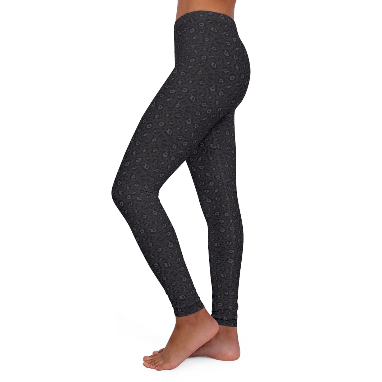 Stylish Bold Dark Leopard Print Women's Casual Spandex Leggings for Activewear