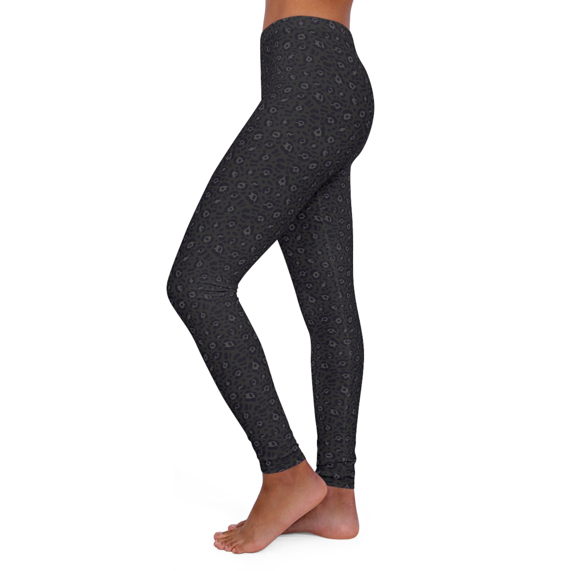 Stylish Bold Dark Leopard Print Women's Casual Spandex Leggings for Activewear