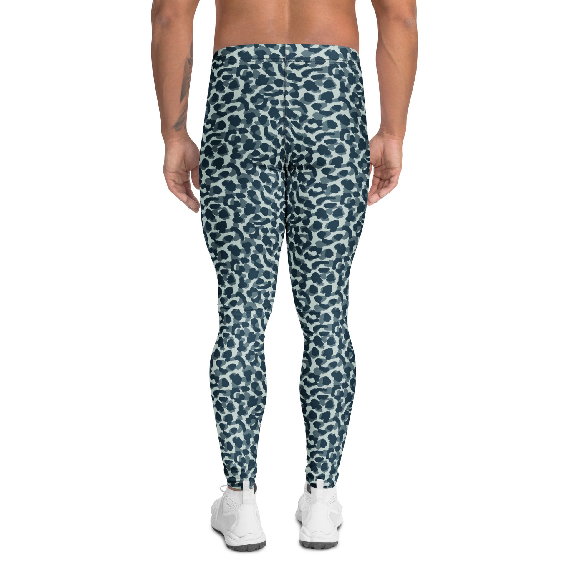 Stylish Bold Green Leopard Print Men's Athletic Leggings for Activewear