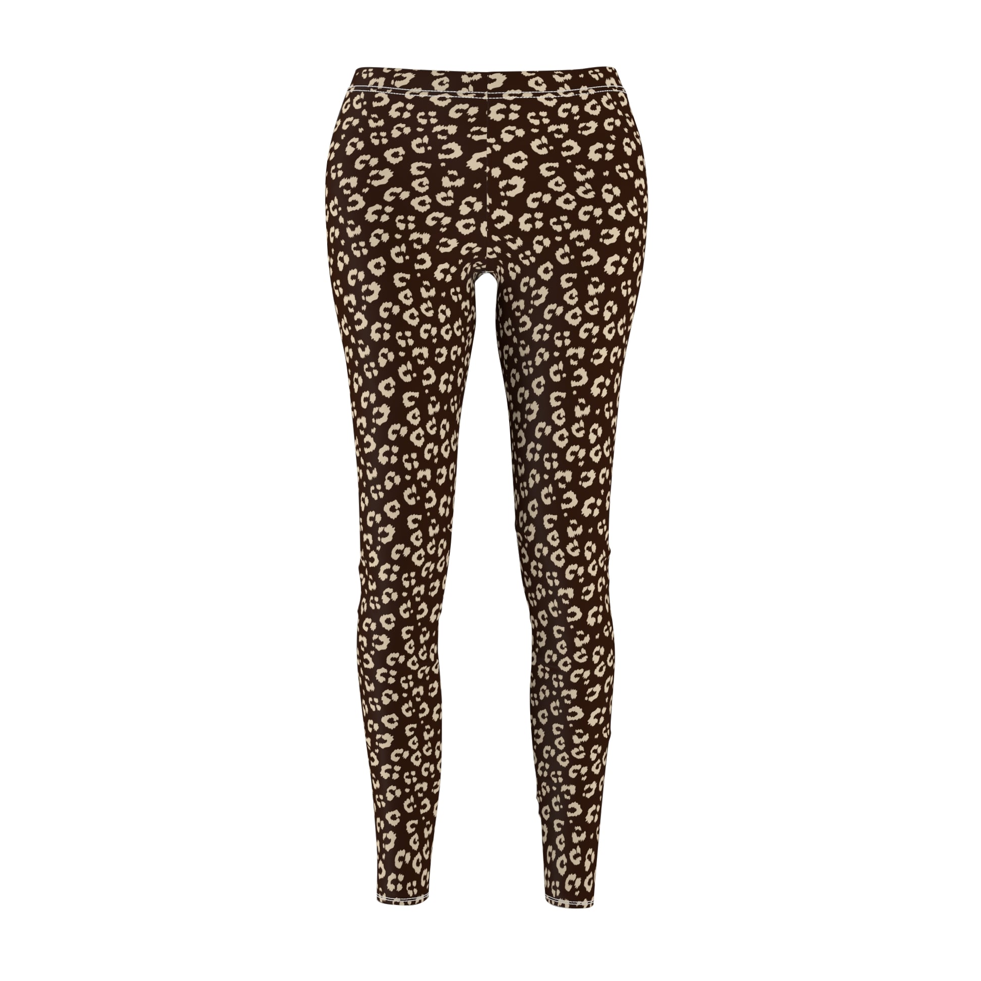 Stylish Bold Leopard Print Women's Cut Sew Casual Leggings for Activewear