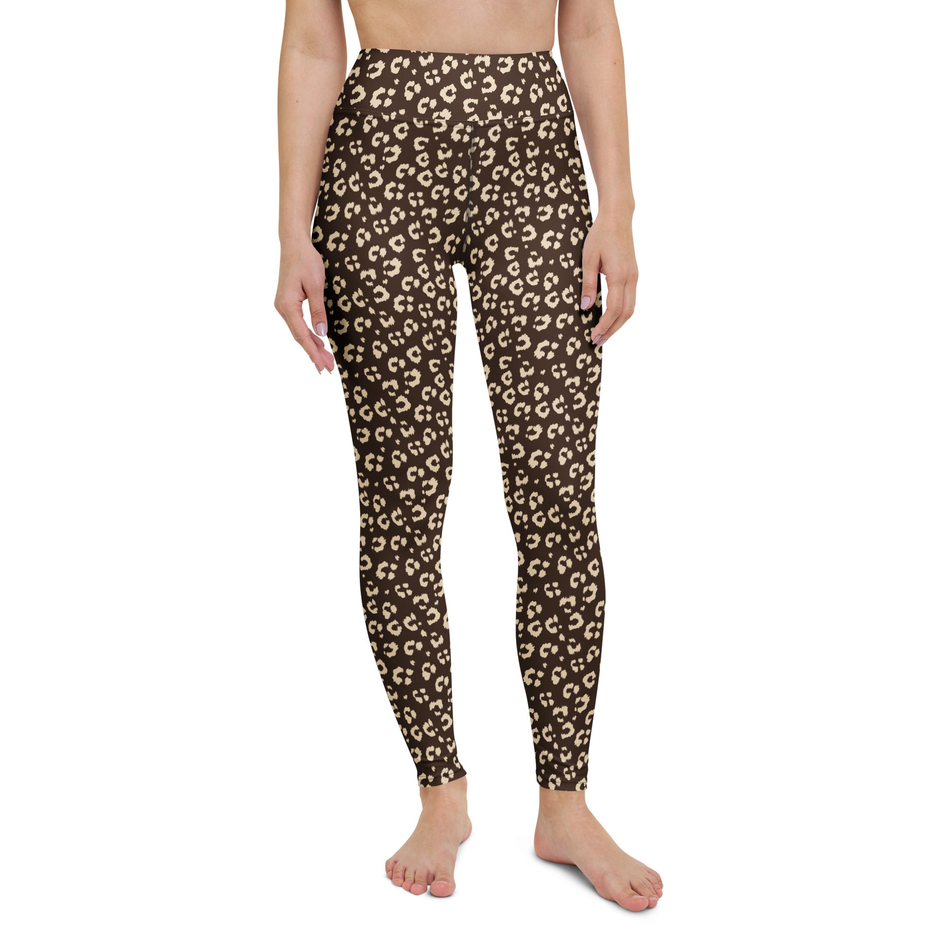 Stylish Comfortable Bold Brown Leopard Print Yoga Leggings for Activewear