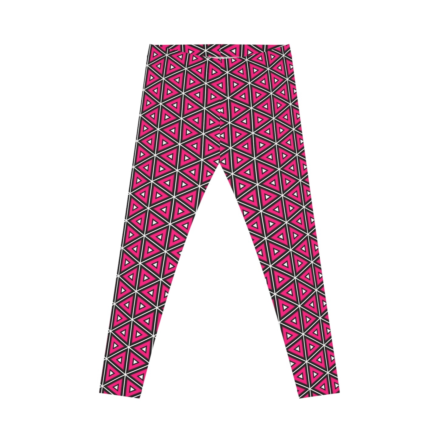 Stylish Comfortable Bold Women's Casual Leggings Chic Pink Triangles Activewear