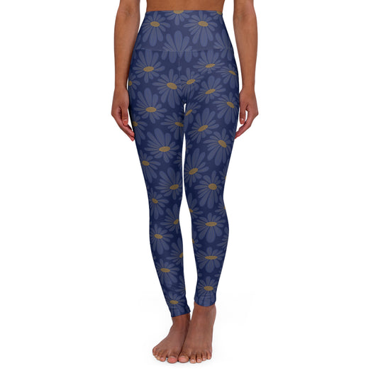 Stylish Navy Floral Elegant Yoga Leggings for Active Women