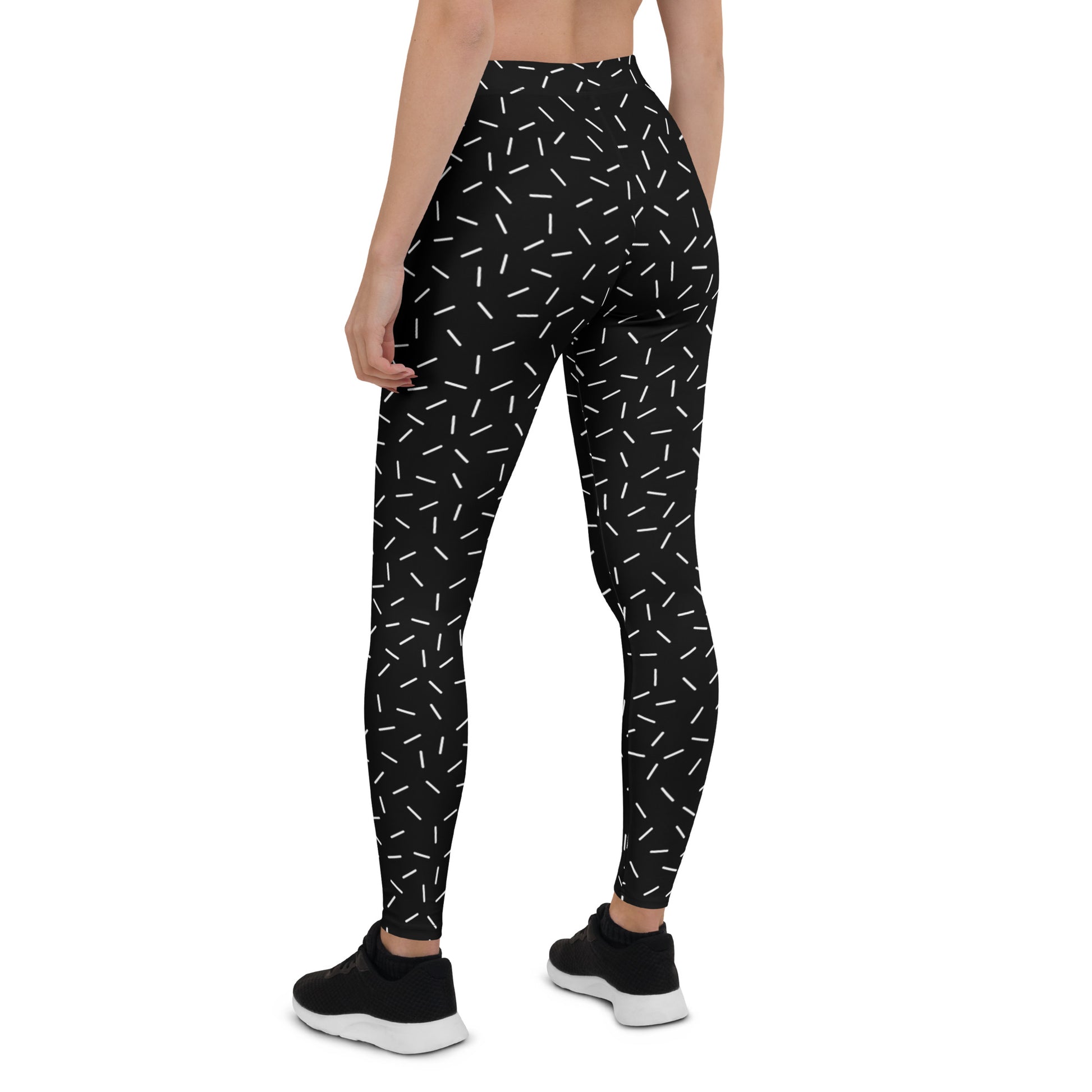 Stylish Women’s Leggings with Black and White Sprinkles