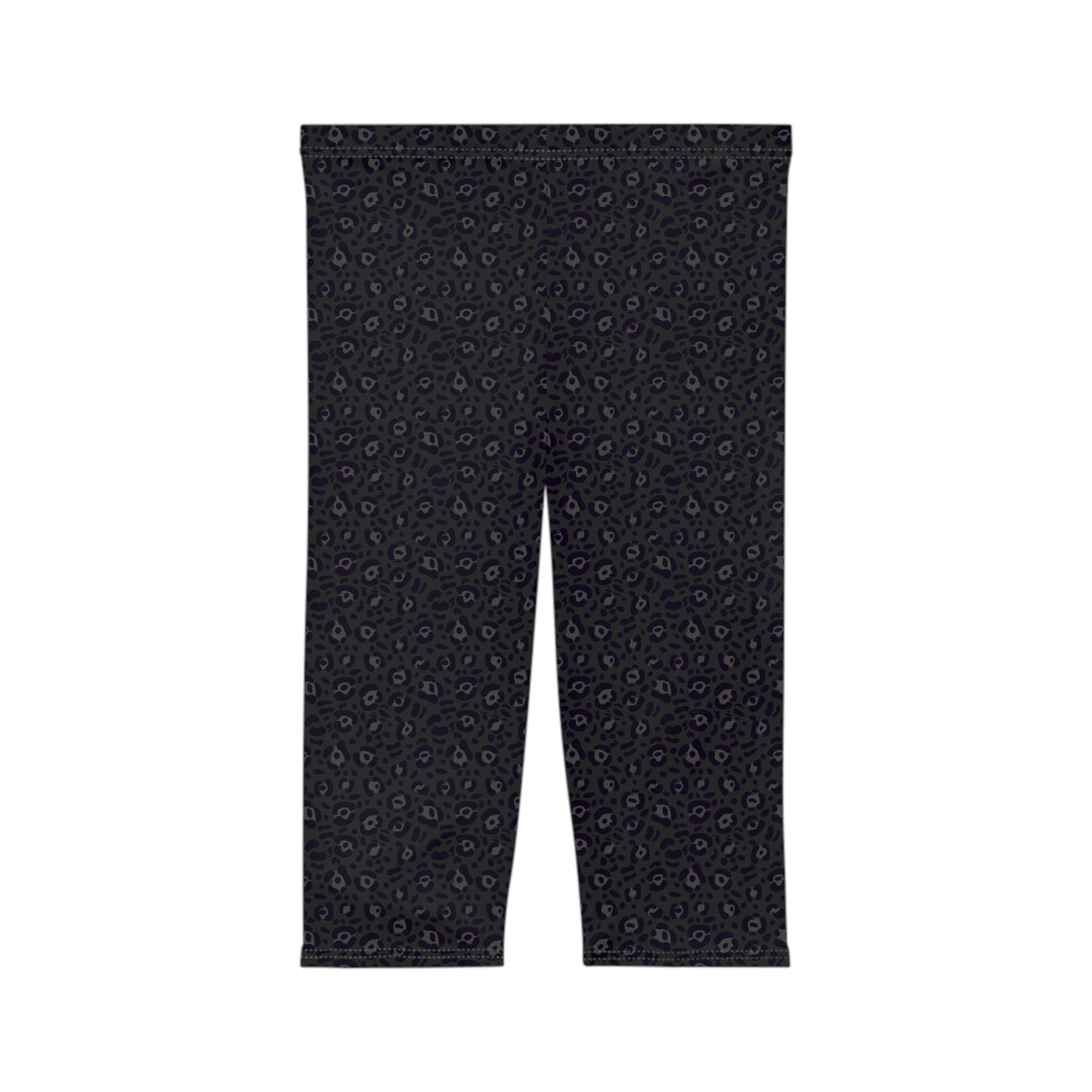 Trendy Bold Black Leopard Print Women’s Capri Leggings for Activewear