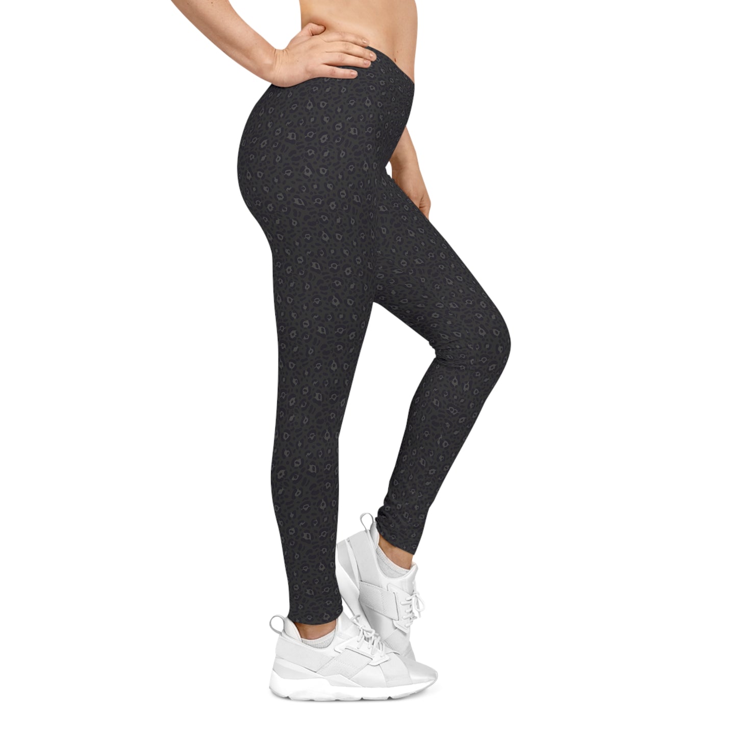 Trendy Bold Black Leopard Print Women's Casual Leggings