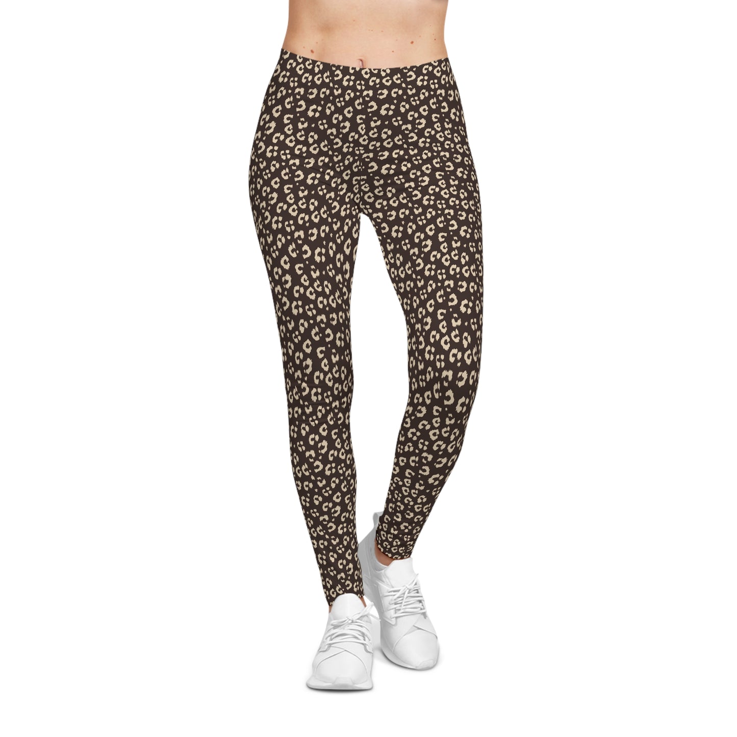 Trendy Bold Brown Leopard Print Women's Casual Leggings for Activewear