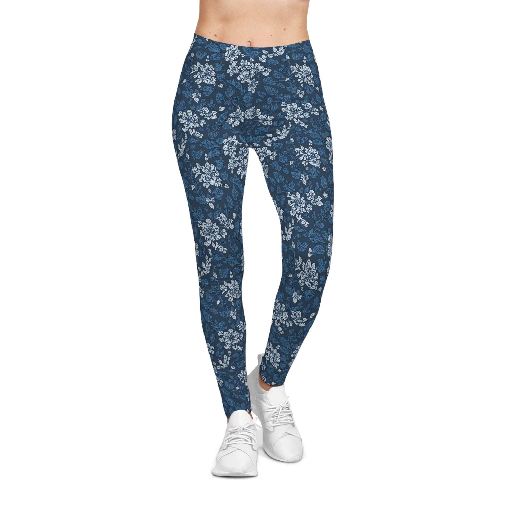 Trendy Bold Comfortable Watercolor Spring Flowers Women's Casual Leggings