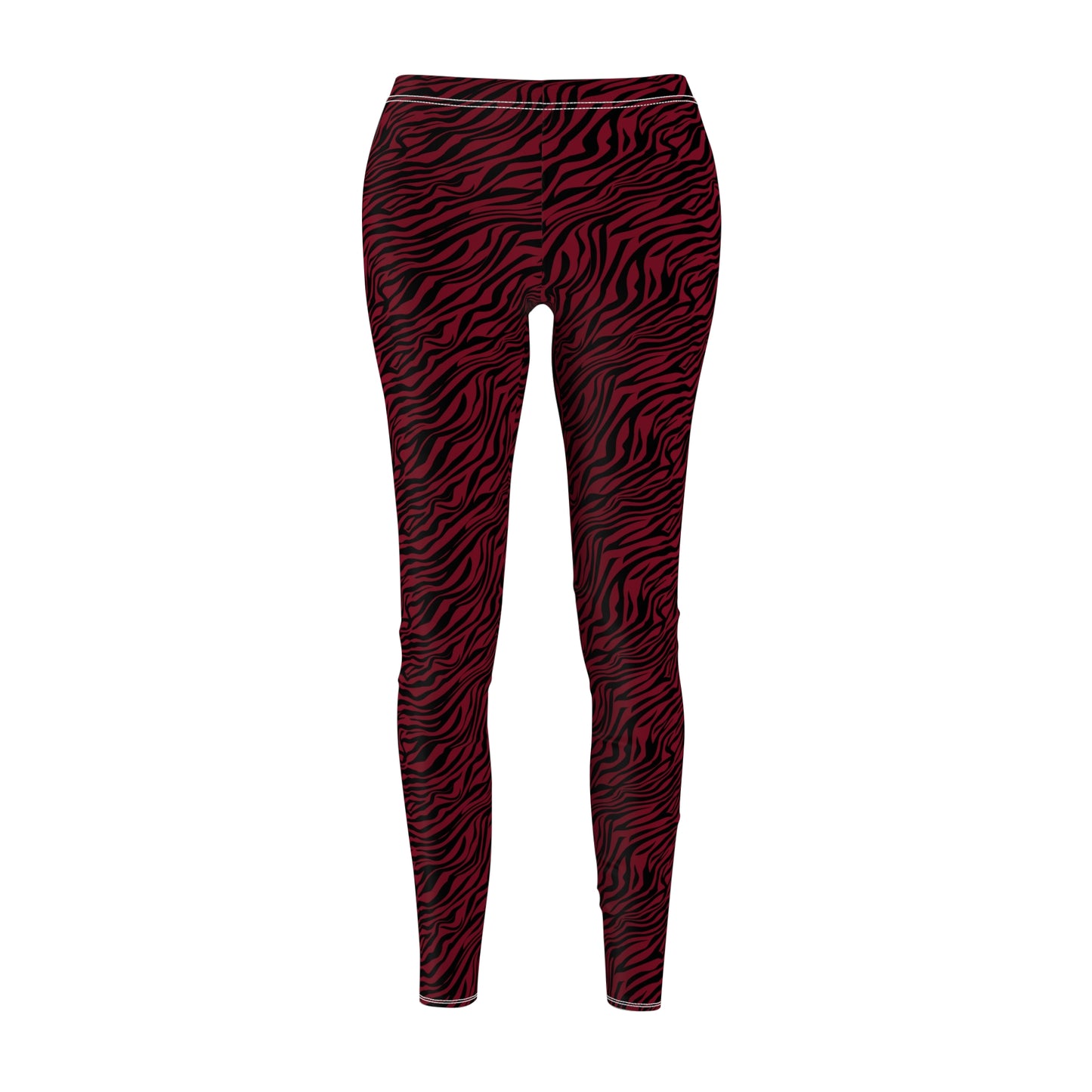 Unique Comfortable Bold Red Zebra Print Women's Casual Leggings