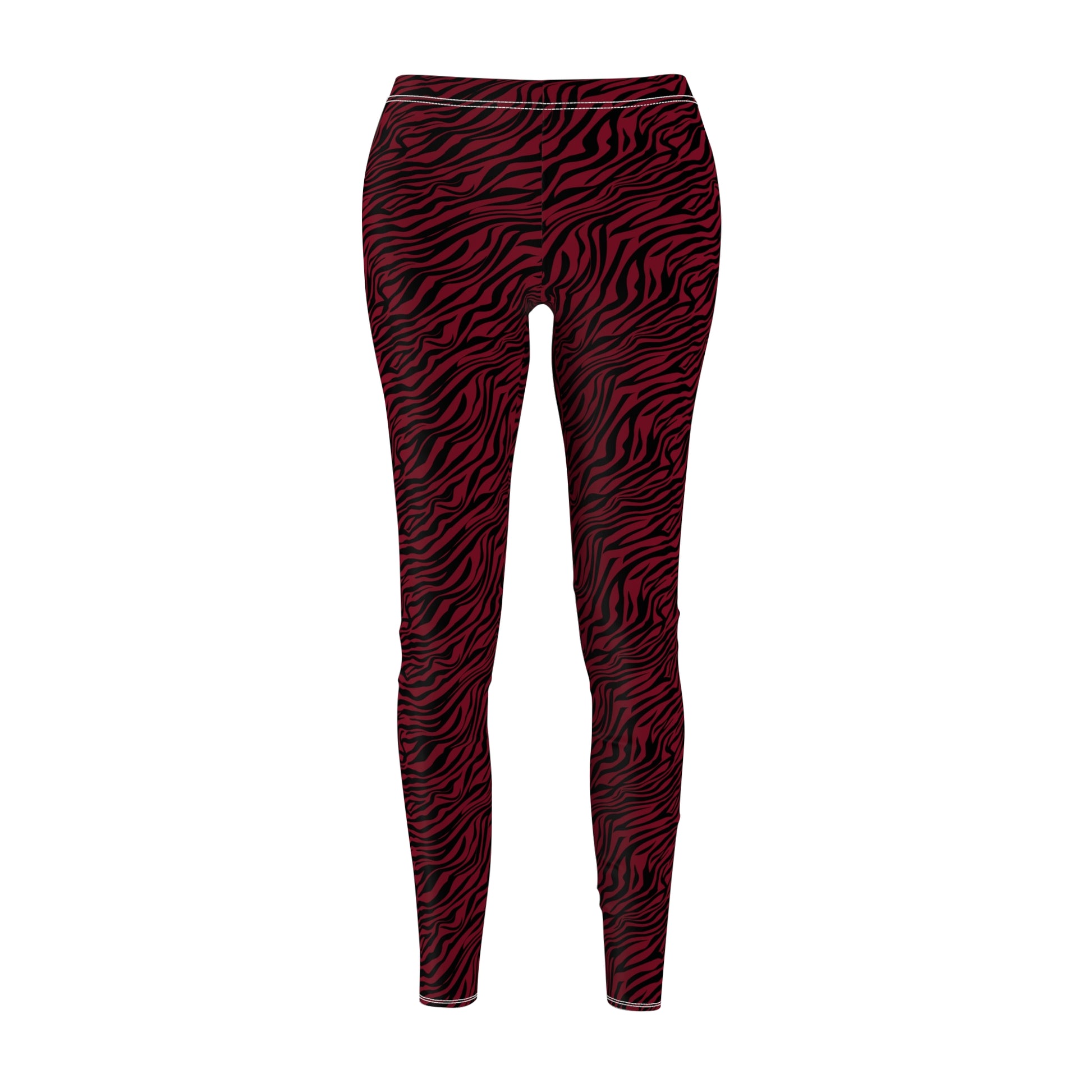 Unique Comfortable Bold Red Zebra Print Women's Casual Leggings
