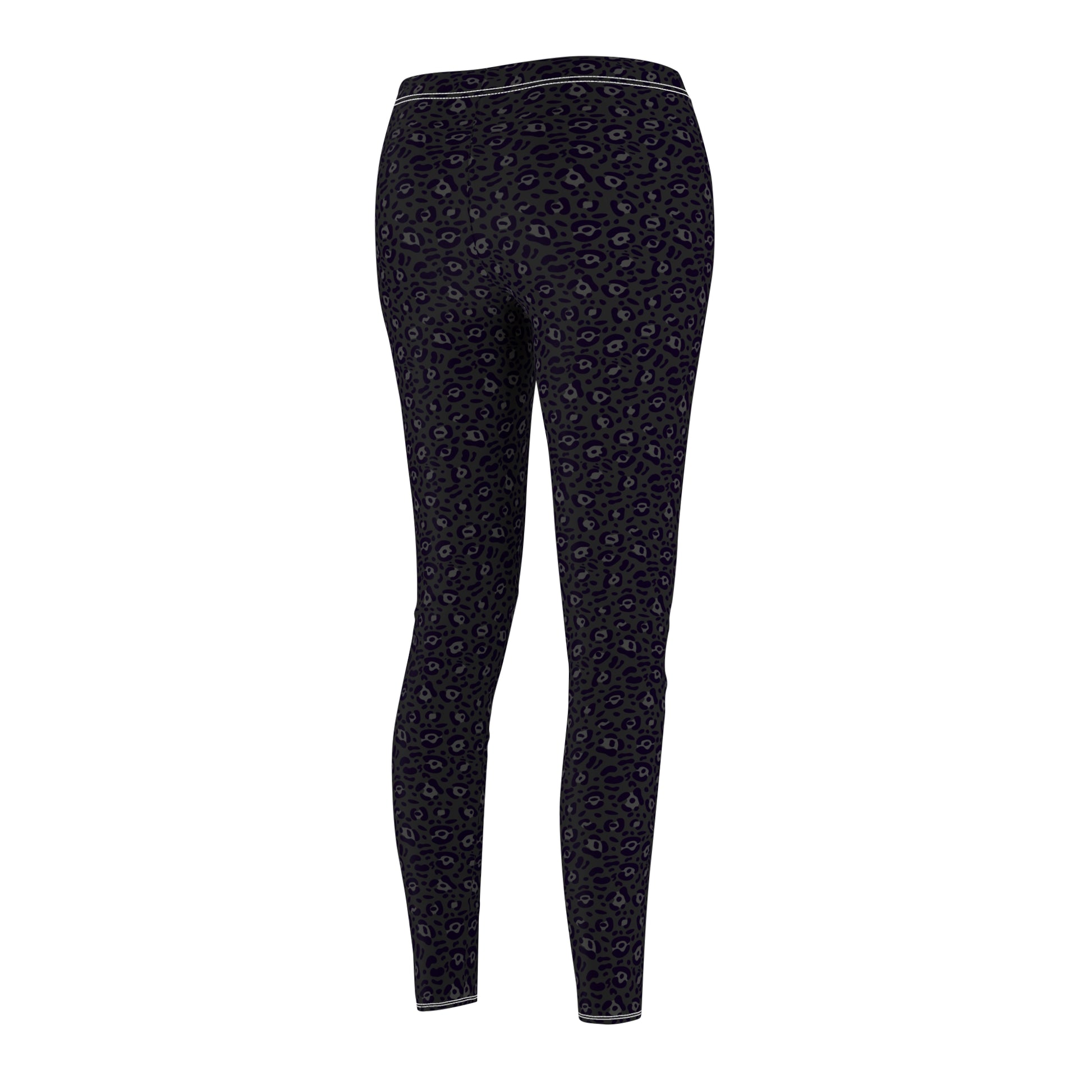 Versatile Bold Black Leopard Print Women's Casual Leggings for Activewear