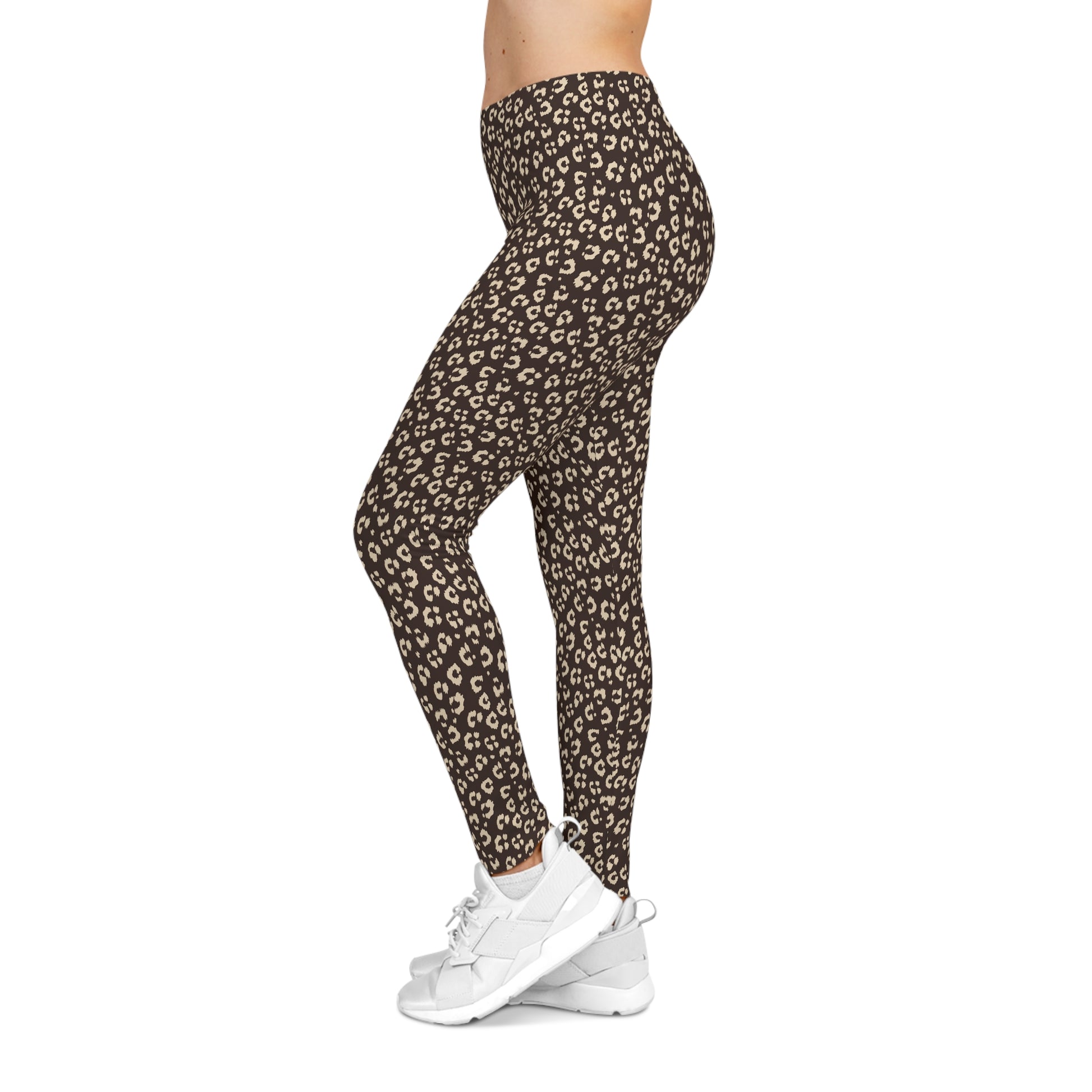 Versatile Bold Brown Leopard Print Women's Casual Leggings for Activewear
