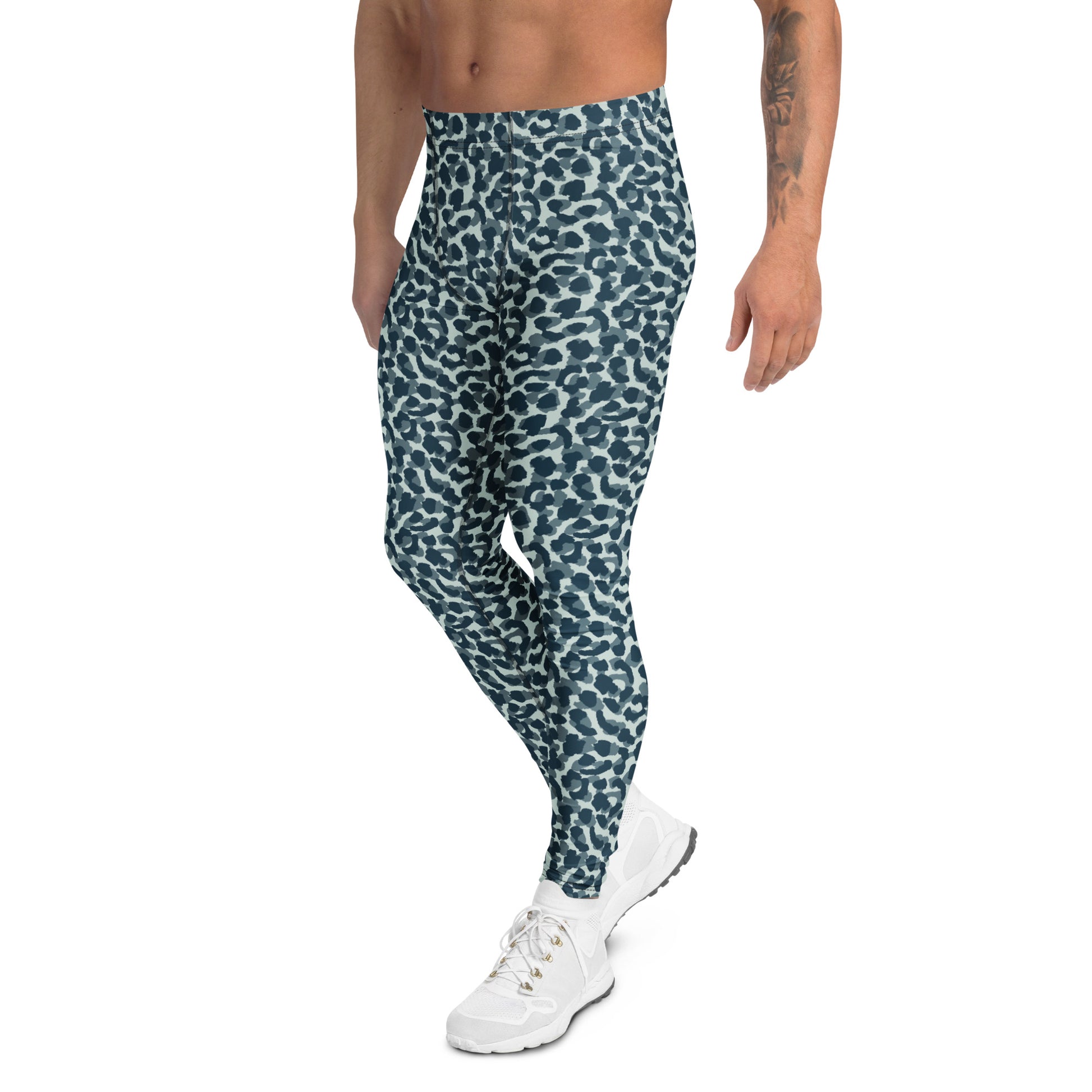 Versatile Unique Bold Green Leopard Print Men's Athletic Leggings for Activewear