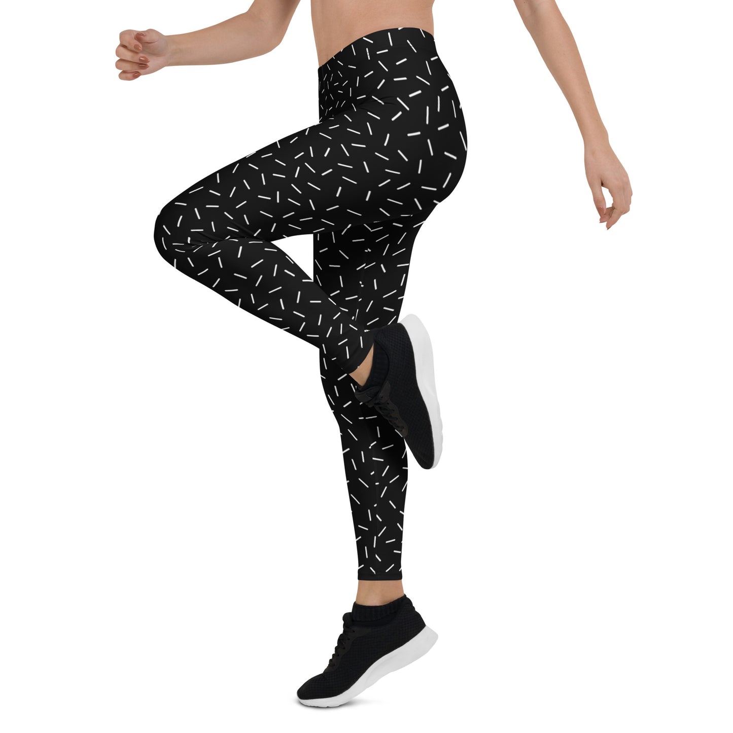 Women’s Comfortable Leggings in Monochrome Sprinkles