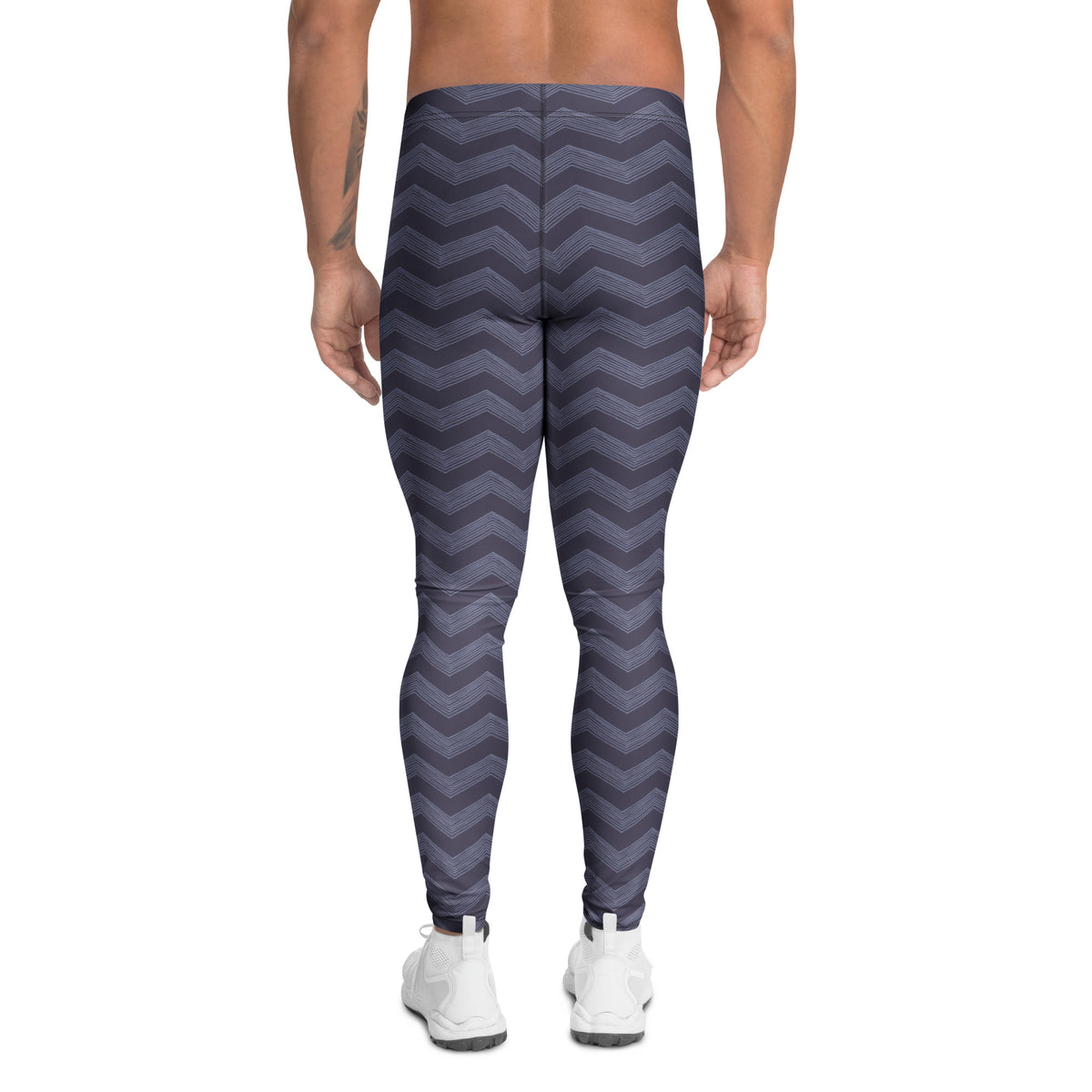 Unique Navy Chevron Zigzag Pattern Men's Sports Leggings Activewear Shop the perfect blend of style and performance with our Navy Chevron Zigzag Pattern Men's Sports Leggings. Designed for athletes and fitness enthusiasts, these leggings offer a sleek navy base accented by a dynamic chevron zigzag pattern that adds a modern edge to your workout gear. Crafted from high-quality, stretchable fabric, they provide excellent comfort, flexibility, and support during any activity.