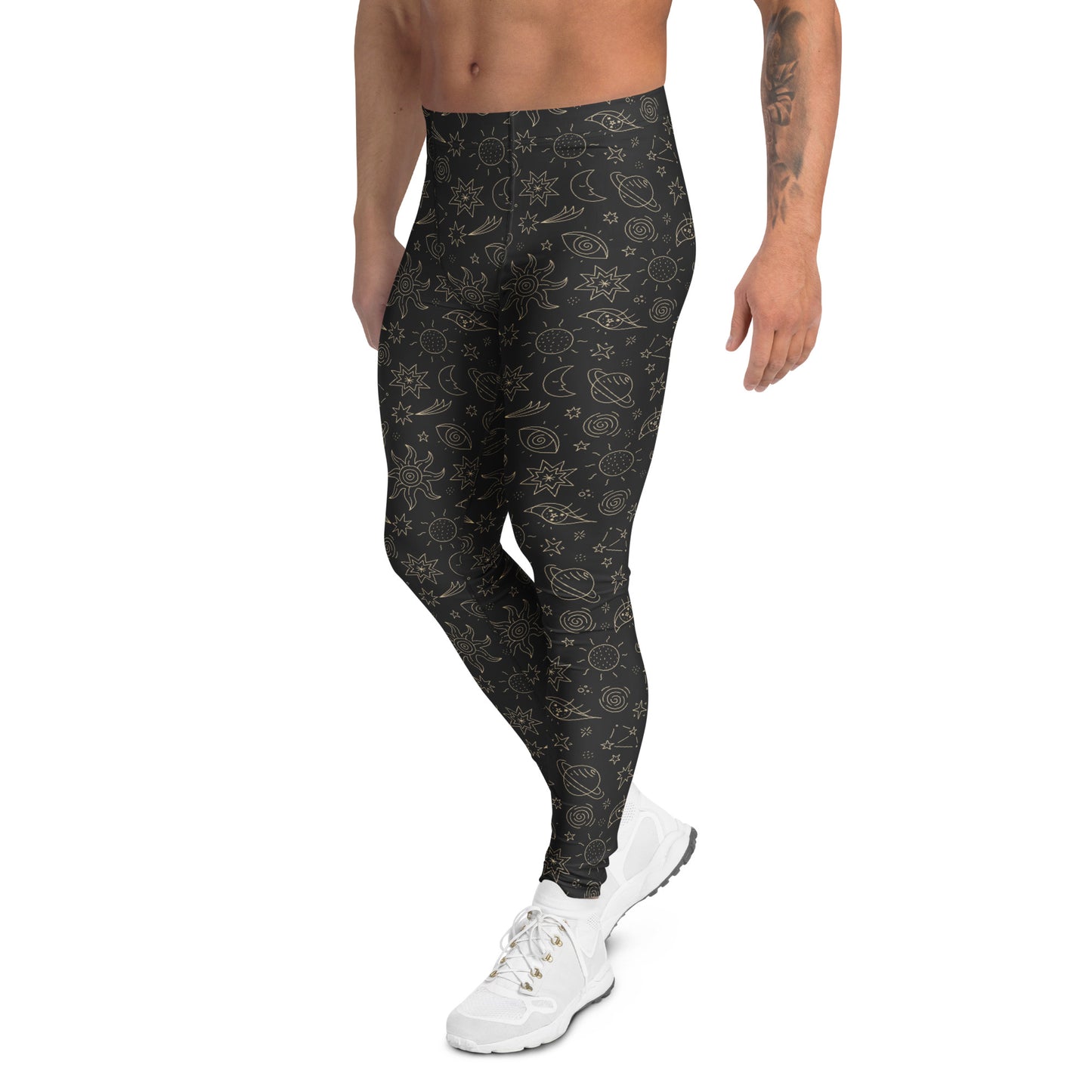 Unique Celestial Doodle Black Cosmic Space Men's Leggings Activewear Shop Celestial Doodle Black Cosmic Space Men's Leggings for a striking celestial look, designed to bring cosmic energy to your wardrobe. Explore Celestial Doodle Black Cosmic Space Men's Leggings, blending bold galaxy-inspired art with a comfortable fit for standout everyday style. Make an out-of-this-world statement in Celestial Doodle Black Cosmic Space Men's Leggings with unique starry style and all-day comfort.