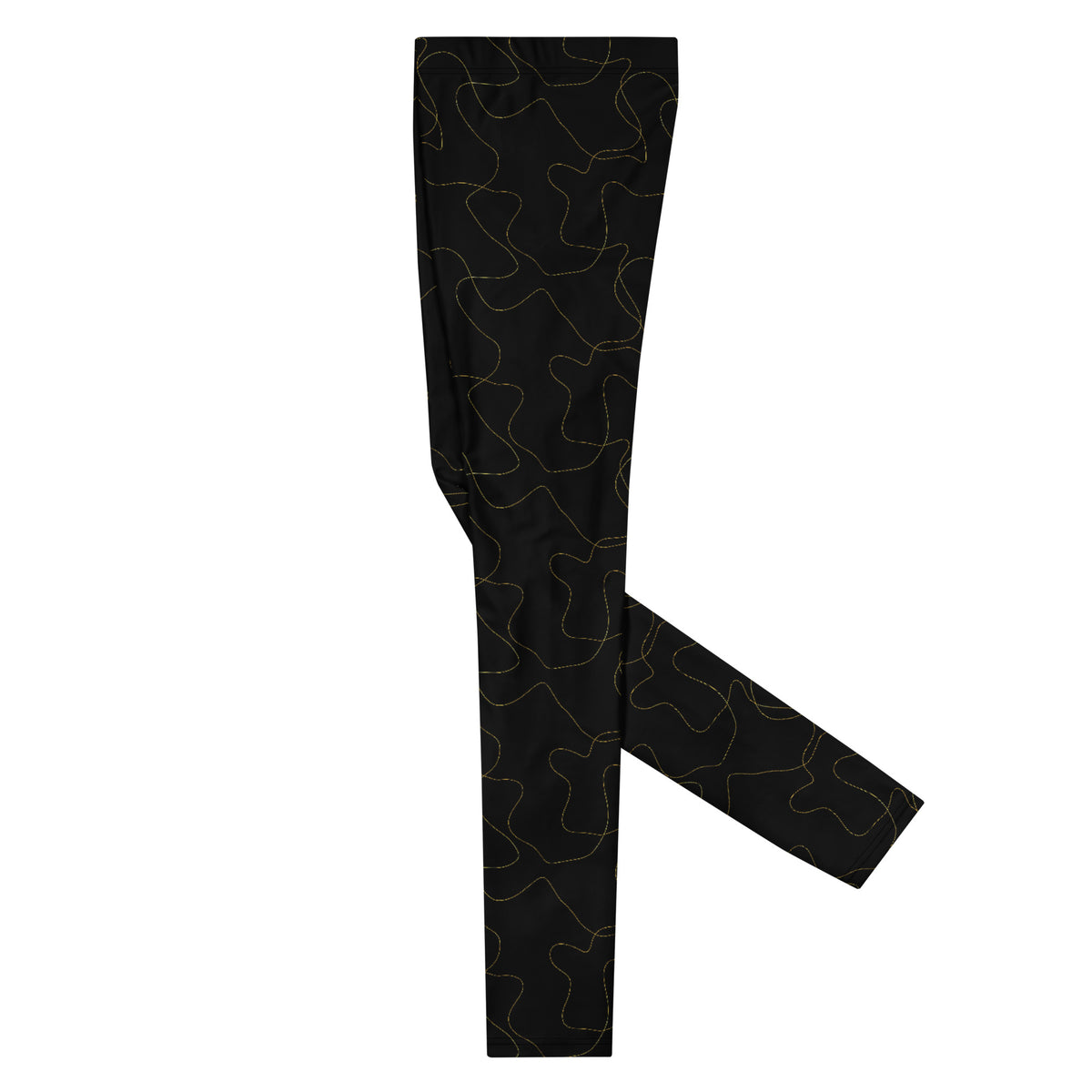 Make a statement in Modern Abstract Gold Lines on Men's Black Leggings Active Wear, featuring an eye-catching design and comfortable all-day fit. Elevate your activewear with Modern Abstract Gold Lines on Men's Black Leggings, blending bold style, comfort, and versatile performance. Buy Modern Abstract Gold Lines on Men's Black Leggings for a striking, sleek look designed for workouts, lounging, and everyday wear.
