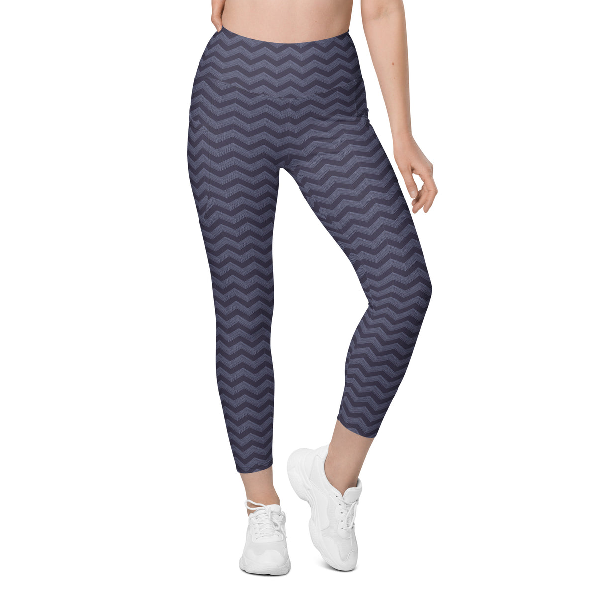 Unique Navy Chevron Zigzag Pattern Leggings with Pockets Activewear Shop Navy Chevron Zigzag Pattern Leggings with Pockets Activewear, designed for stylish workouts, everyday comfort, and essentials on the go. Update your workout wardrobe with Navy Chevron Zigzag Pattern Leggings with Pockets Activewear—where eye-catching style meets function. Buy Navy Chevron Zigzag Pattern Leggings with Pockets Activewear for a bold look, flexible comfort, and convenient storage.