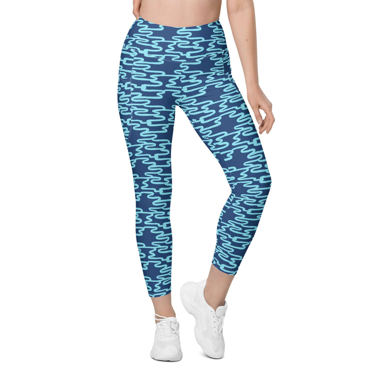 Shop Bold Blue Wavy Lines Pattern Leggings with Pockets Activewear now for standout style, soft stretch comfort, and handy everyday storage. Elevate your activewear with Bold Blue Wavy Lines Pattern Leggings with Pockets, designed for flexible movement, vibrant flair, and essentials close at hand. Buy Bold Blue Wavy Lines Pattern Leggings with Pockets for a striking look, comfortable all-day wear, and practical pockets wherever you go.
