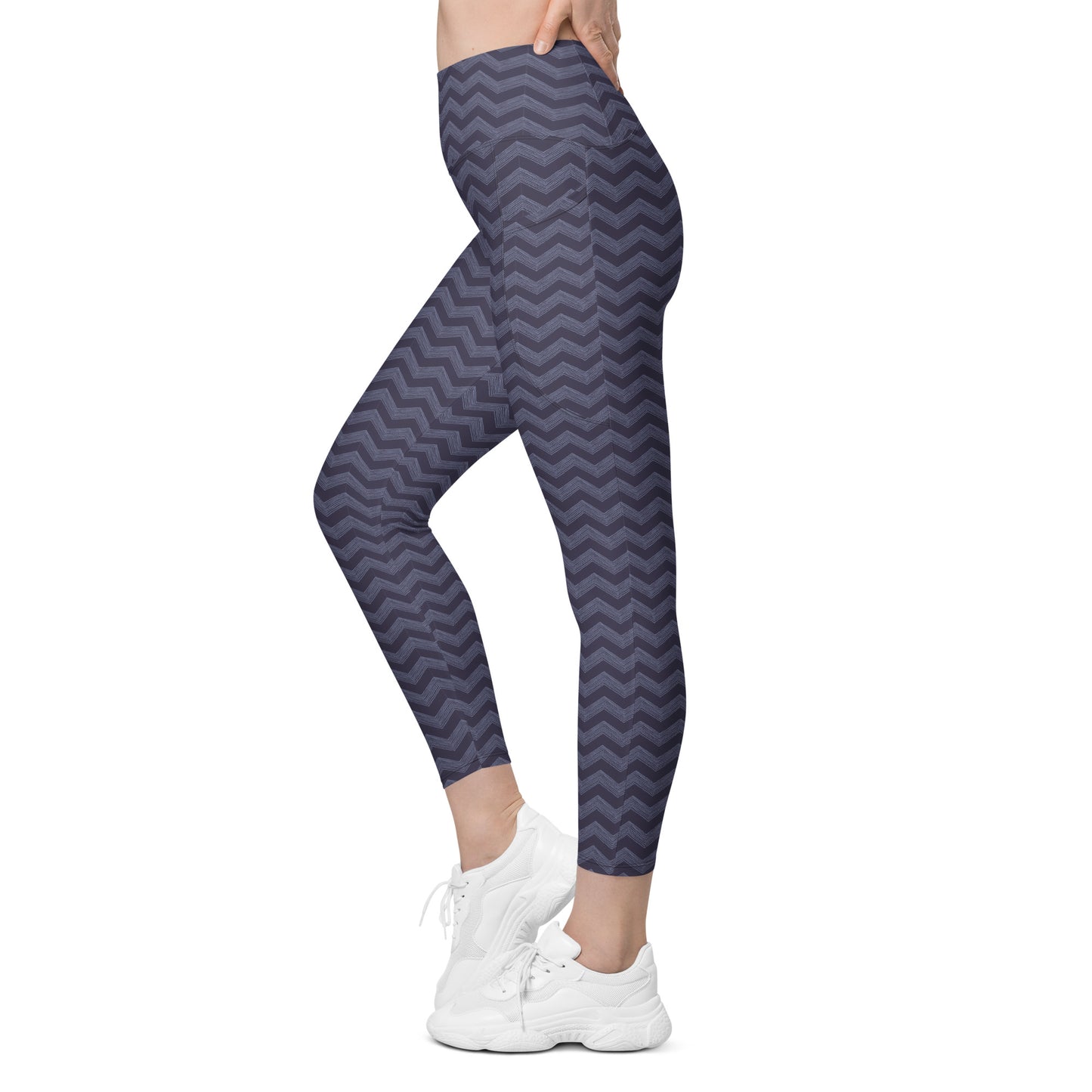 Unique Navy Chevron Zigzag Pattern Leggings with Pockets Activewear Shop Navy Chevron Zigzag Pattern Leggings with Pockets Activewear, designed for stylish workouts, everyday comfort, and essentials on the go. Update your workout wardrobe with Navy Chevron Zigzag Pattern Leggings with Pockets Activewear—where eye-catching style meets function. Buy Navy Chevron Zigzag Pattern Leggings with Pockets Activewear for a bold look, flexible comfort, and convenient storage.