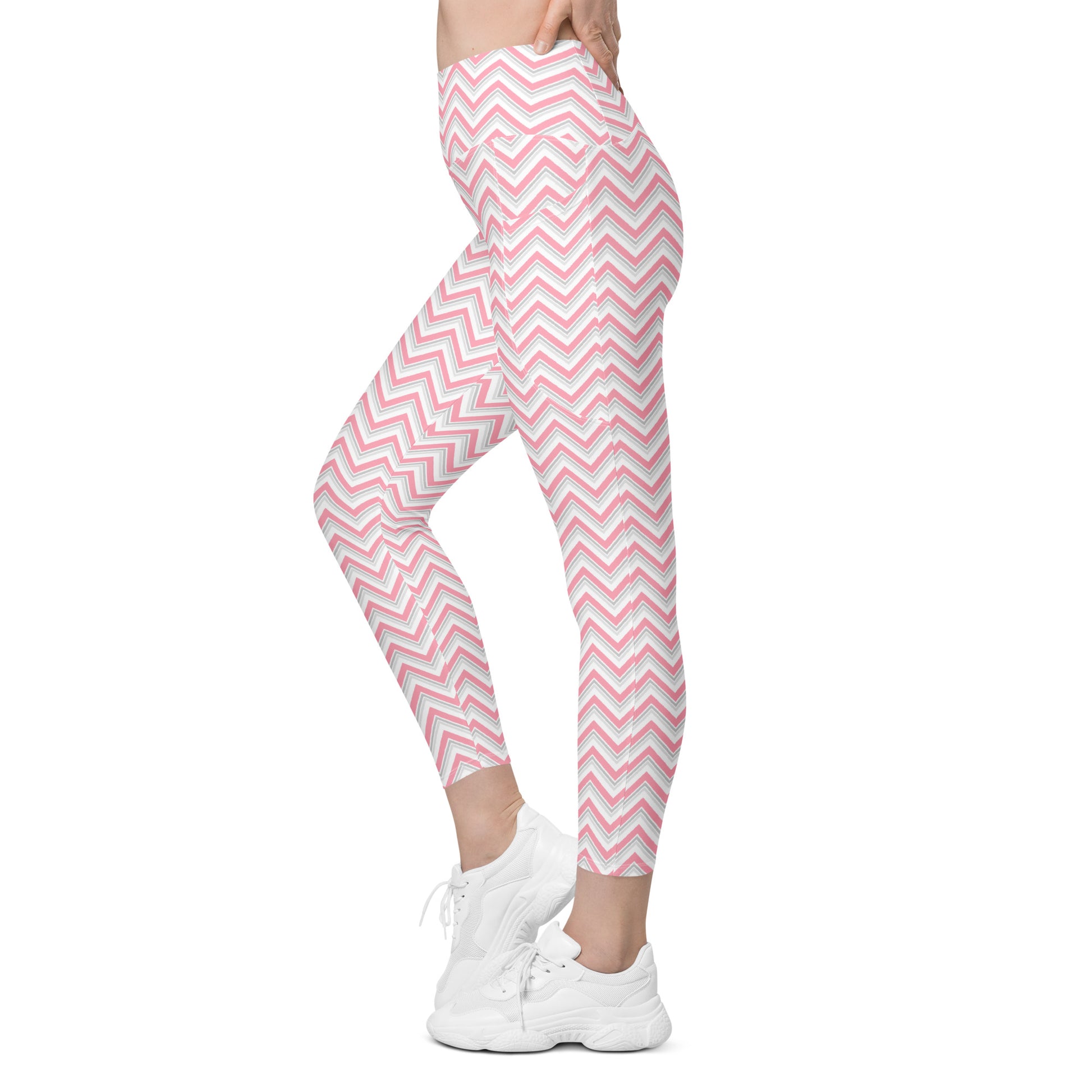 Buy Pink Chevron ZigZag Print Leggings with Pockets Activewear Online Shop Pink Chevron ZigZag Print Leggings with Pockets Activewear, designed for bold style, flexible comfort, and everyday movement. Refresh your gym wardrobe with Pink Chevron ZigZag Print Leggings with Pockets Activewear—where statement style meets practical comfort. Purchase Pink Chevron ZigZag Print Leggings with Pockets Activewear for workouts, errands, and all-day comfort with a vibrant edge.
