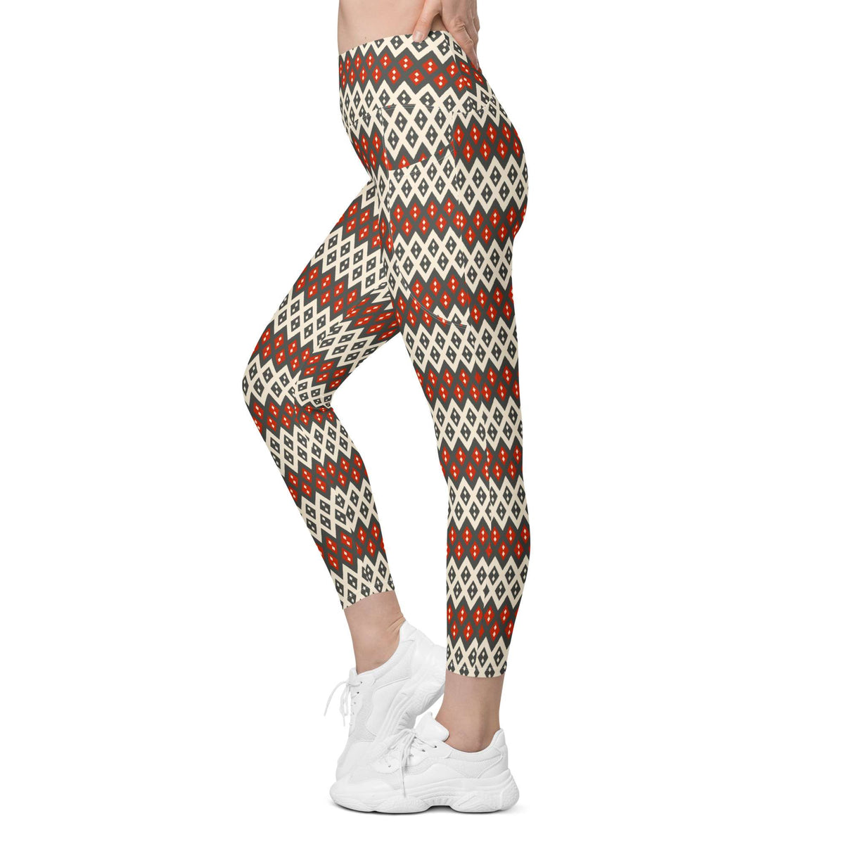 Shop online Geometric Diamond Pattern Leggings with Pockets Activewear, designed for standout workouts, everyday comfort and casual wear essentials. Elevate your routine in Geometric Diamond Pattern Leggings with Pockets Activewear—where eye-catching design meets practical comfort. Buy Geometric Diamond Pattern Leggings with Pockets Activewear for bold style, flexible comfort, and convenient storage on every move.
