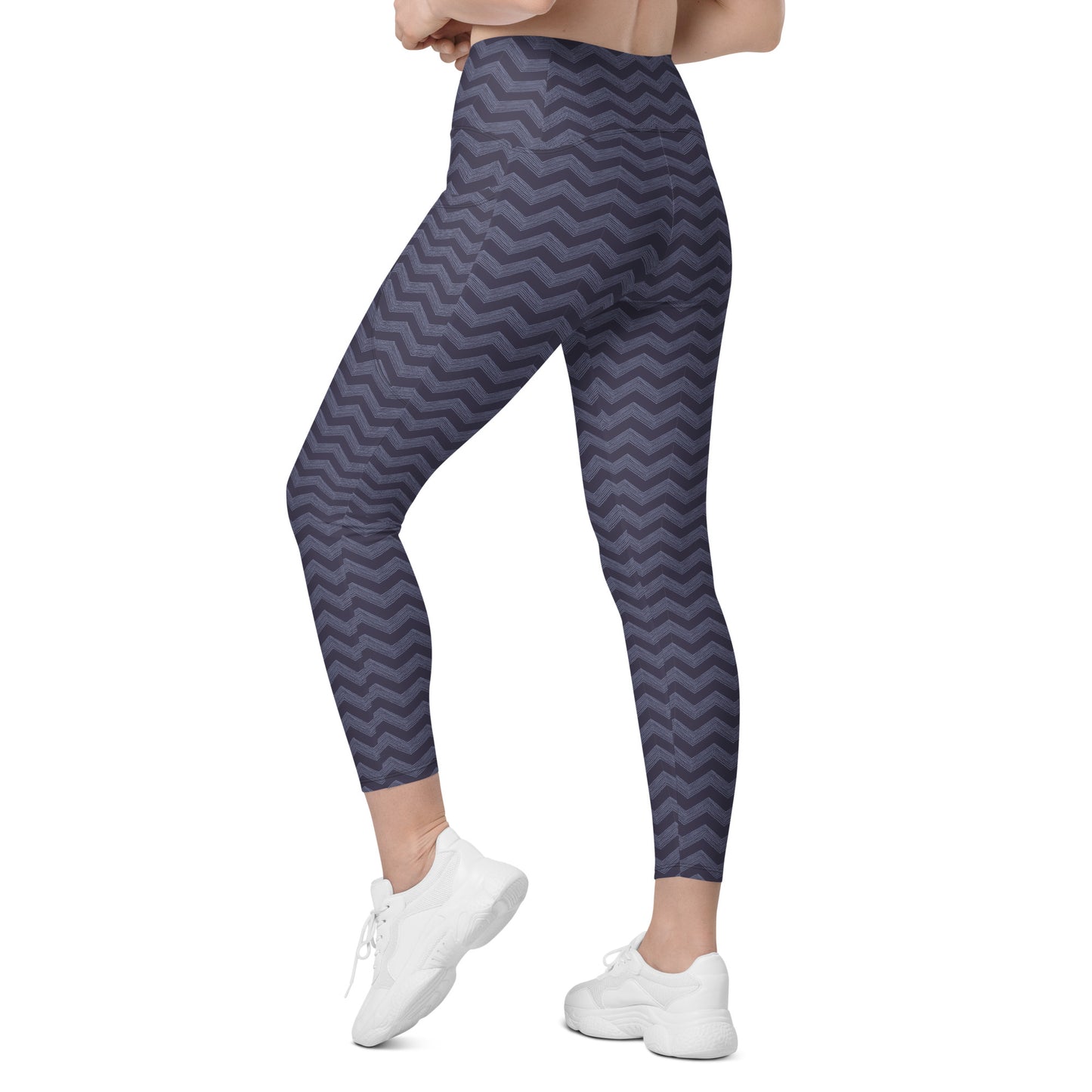 Unique Navy Chevron Zigzag Pattern Leggings with Pockets Activewear Shop Navy Chevron Zigzag Pattern Leggings with Pockets Activewear, designed for stylish workouts, everyday comfort, and essentials on the go. Update your workout wardrobe with Navy Chevron Zigzag Pattern Leggings with Pockets Activewear—where eye-catching style meets function. Buy Navy Chevron Zigzag Pattern Leggings with Pockets Activewear for a bold look, flexible comfort, and convenient storage.