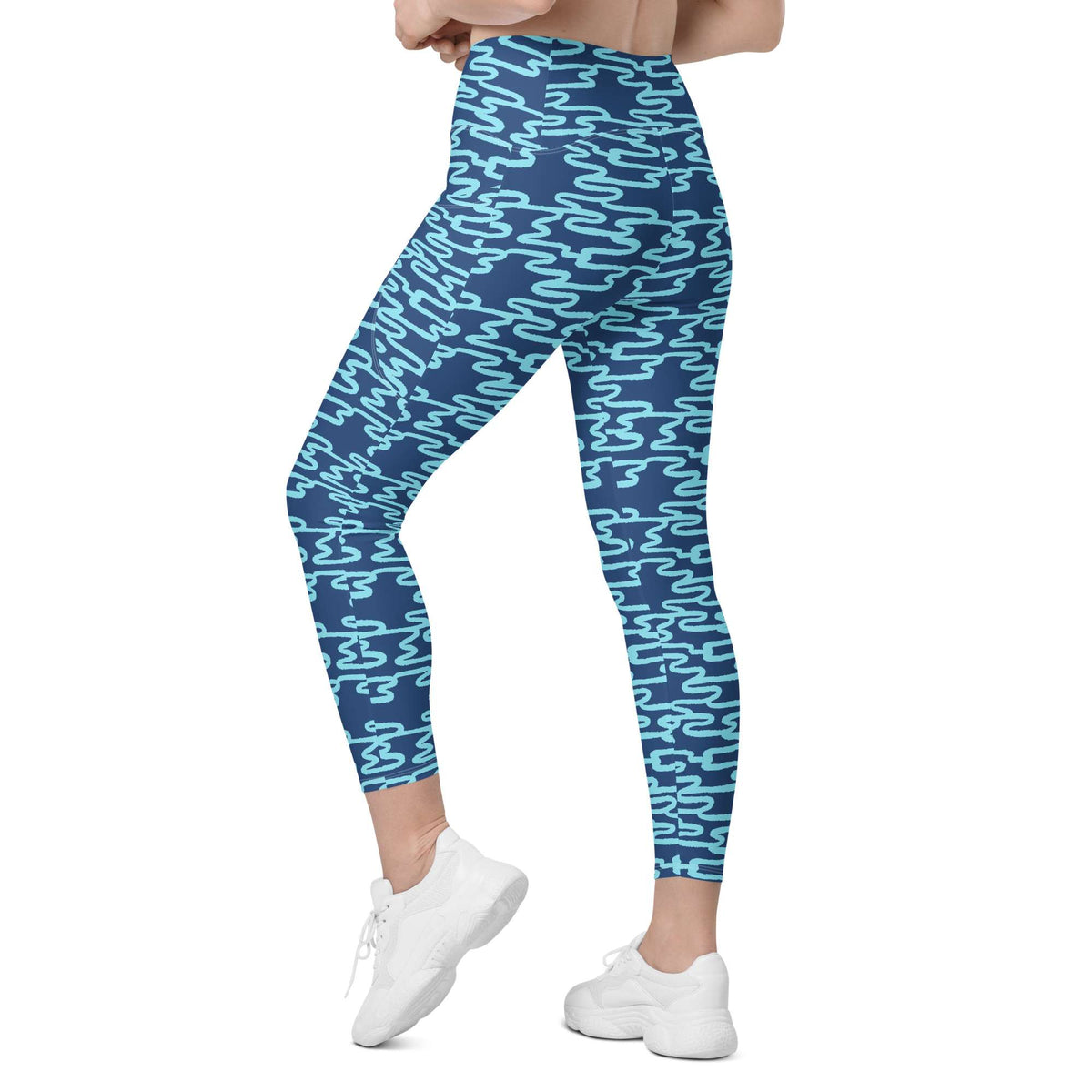 Shop Bold Blue Wavy Lines Pattern Leggings with Pockets Activewear now for standout style, soft stretch comfort, and handy everyday storage. Elevate your activewear with Bold Blue Wavy Lines Pattern Leggings with Pockets, designed for flexible movement, vibrant flair, and essentials close at hand. Buy Bold Blue Wavy Lines Pattern Leggings with Pockets for a striking look, comfortable all-day wear, and practical pockets wherever you go.