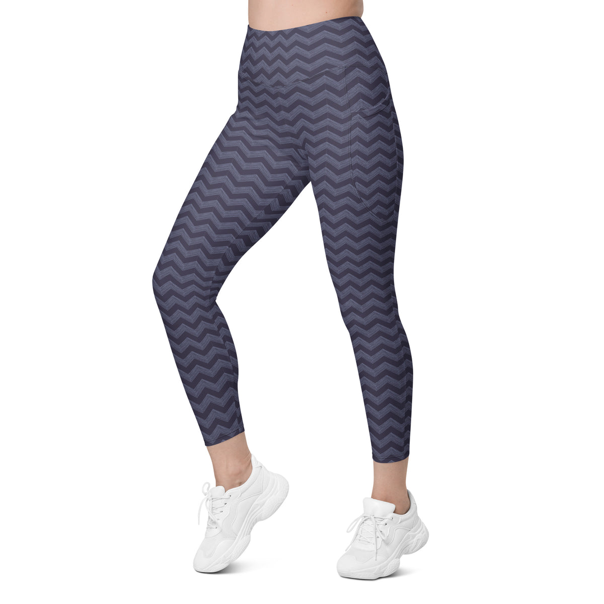 Unique Navy Chevron Zigzag Pattern Leggings with Pockets Activewear Shop Navy Chevron Zigzag Pattern Leggings with Pockets Activewear, designed for stylish workouts, everyday comfort, and essentials on the go. Update your workout wardrobe with Navy Chevron Zigzag Pattern Leggings with Pockets Activewear—where eye-catching style meets function. Buy Navy Chevron Zigzag Pattern Leggings with Pockets Activewear for a bold look, flexible comfort, and convenient storage.