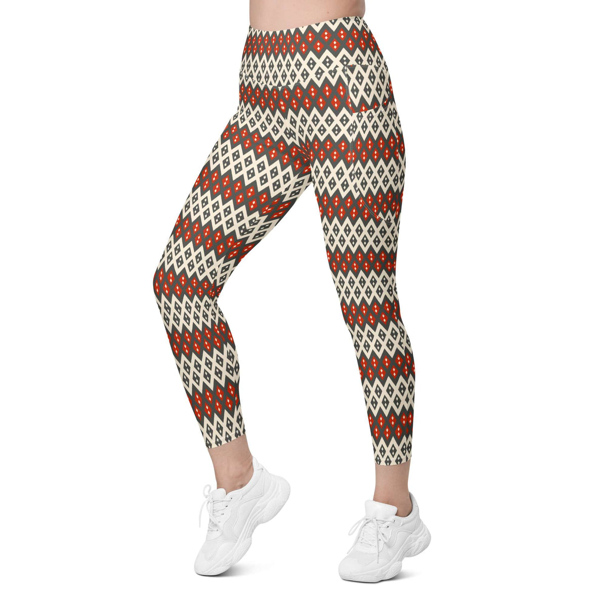 Shop online Geometric Diamond Pattern Leggings with Pockets Activewear, designed for standout workouts, everyday comfort and casual wear essentials. Elevate your routine in Geometric Diamond Pattern Leggings with Pockets Activewear—where eye-catching design meets practical comfort. Buy Geometric Diamond Pattern Leggings with Pockets Activewear for bold style, flexible comfort, and convenient storage on every move.
