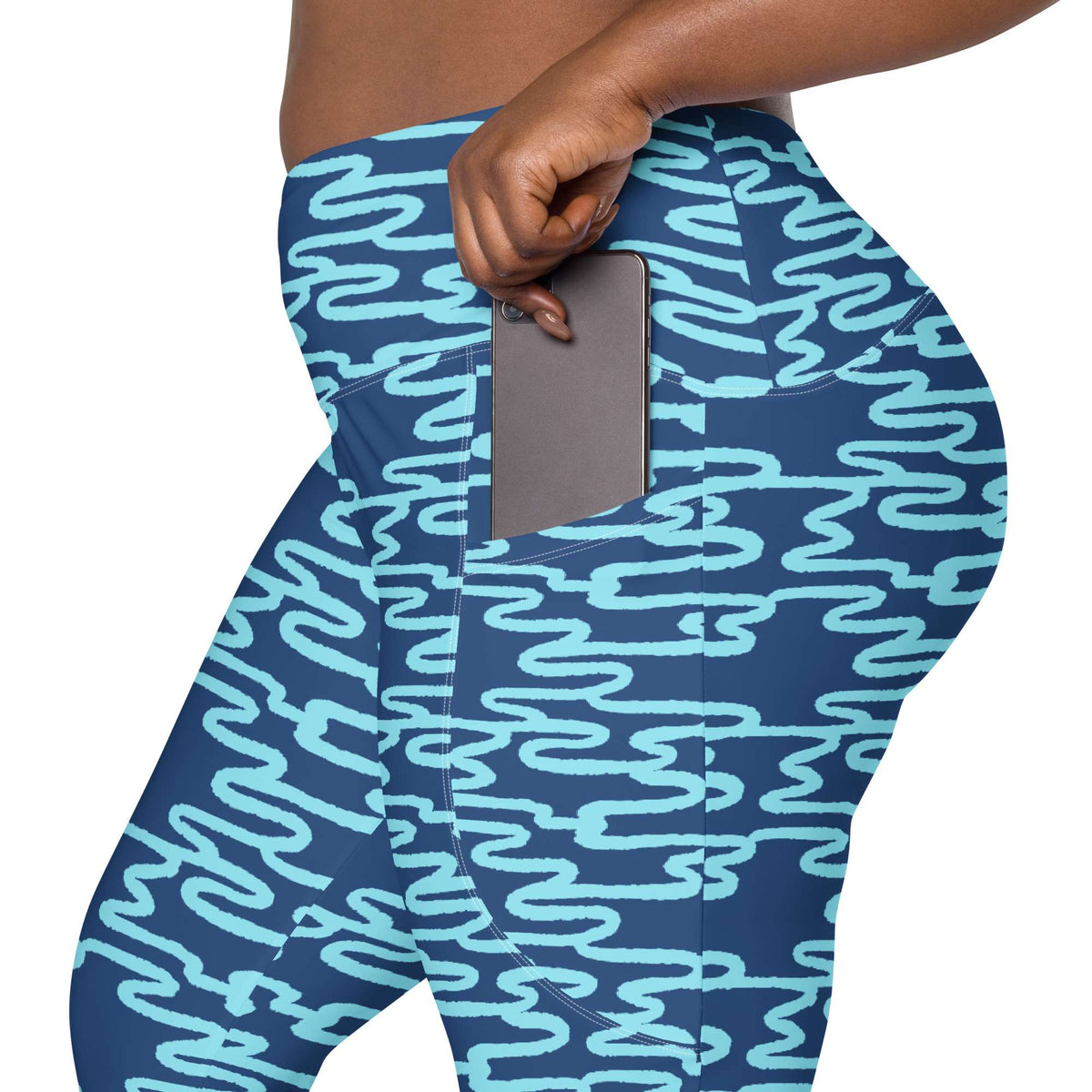 Shop Bold Blue Wavy Lines Pattern Leggings with Pockets Activewear now for standout style, soft stretch comfort, and handy everyday storage. Elevate your activewear with Bold Blue Wavy Lines Pattern Leggings with Pockets, designed for flexible movement, vibrant flair, and essentials close at hand. Buy Bold Blue Wavy Lines Pattern Leggings with Pockets for a striking look, comfortable all-day wear, and practical pockets wherever you go.