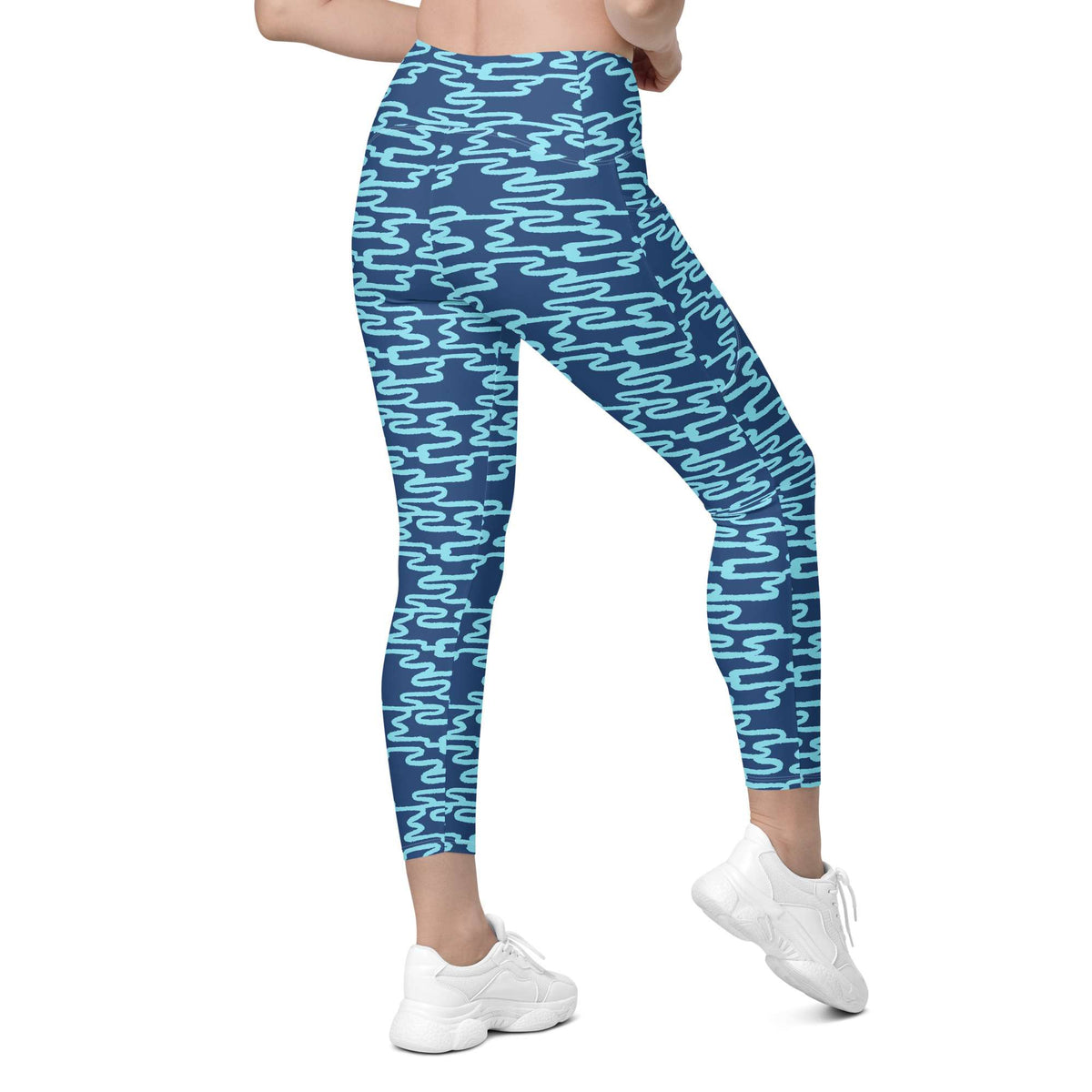 Shop Bold Blue Wavy Lines Pattern Leggings with Pockets Activewear now for standout style, soft stretch comfort, and handy everyday storage. Elevate your activewear with Bold Blue Wavy Lines Pattern Leggings with Pockets, designed for flexible movement, vibrant flair, and essentials close at hand. Buy Bold Blue Wavy Lines Pattern Leggings with Pockets for a striking look, comfortable all-day wear, and practical pockets wherever you go.