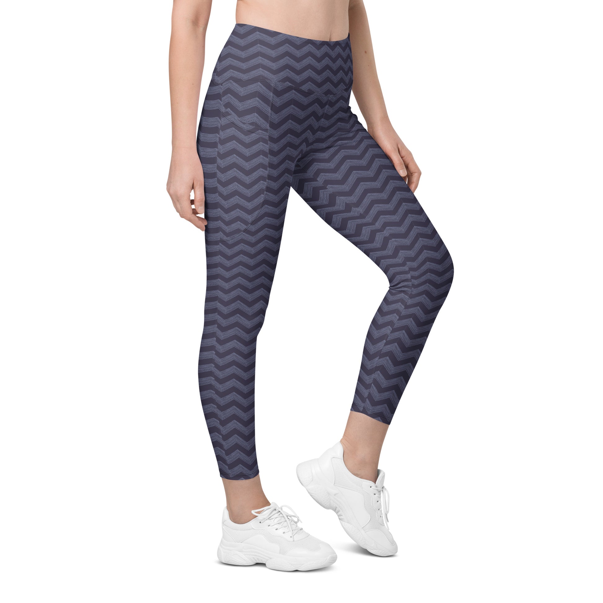 Unique Navy Chevron Zigzag Pattern Leggings with Pockets Activewear Shop Navy Chevron Zigzag Pattern Leggings with Pockets Activewear, designed for stylish workouts, everyday comfort, and essentials on the go. Update your workout wardrobe with Navy Chevron Zigzag Pattern Leggings with Pockets Activewear—where eye-catching style meets function. Buy Navy Chevron Zigzag Pattern Leggings with Pockets Activewear for a bold look, flexible comfort, and convenient storage.