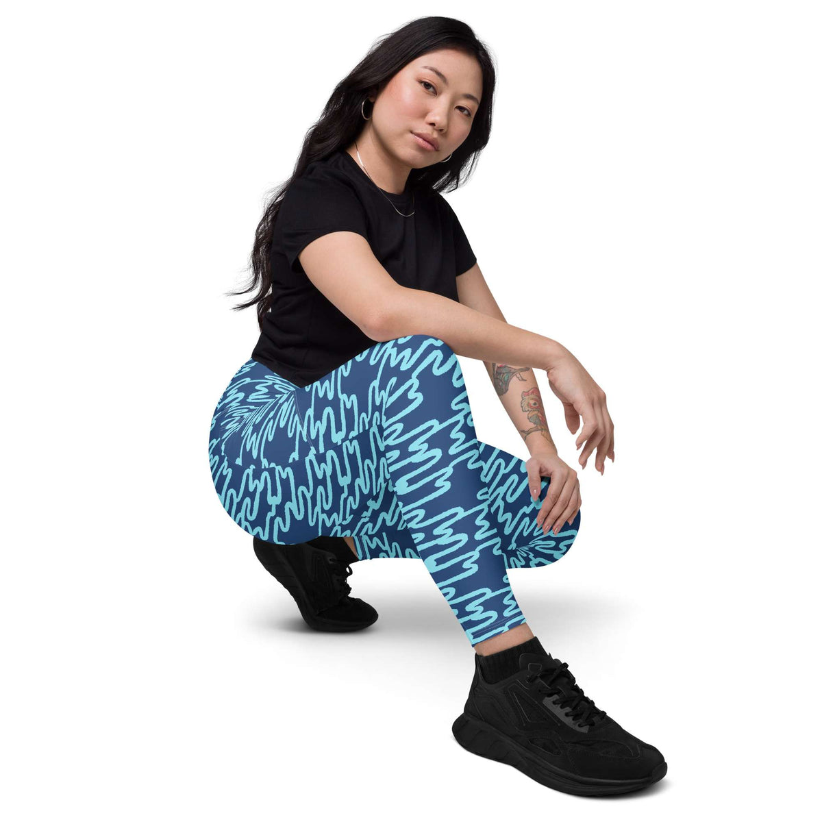 Shop Bold Blue Wavy Lines Pattern Leggings with Pockets Activewear now for standout style, soft stretch comfort, and handy everyday storage. Elevate your activewear with Bold Blue Wavy Lines Pattern Leggings with Pockets, designed for flexible movement, vibrant flair, and essentials close at hand. Buy Bold Blue Wavy Lines Pattern Leggings with Pockets for a striking look, comfortable all-day wear, and practical pockets wherever you go.