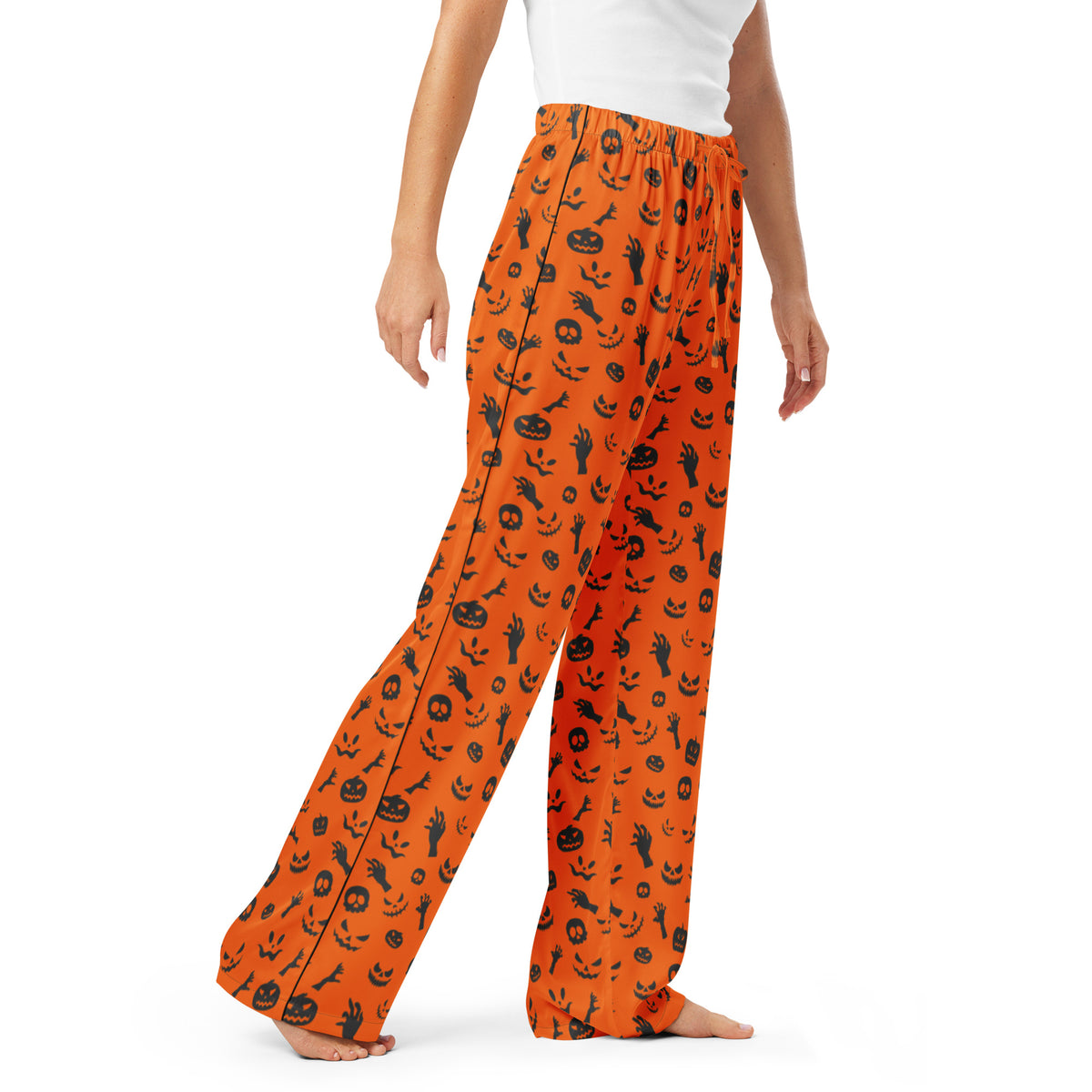 Trendy Cute Orange Halloween Pattern Women's Pajama Pants Casual Wear Shop Cute Orange Halloween Pattern Women's Pajama Pants for cozy nights, festive lounging, and spooky-season comfort in a playful print. Celebrate spooky season in Cute Orange Halloween Pattern Women's Pajama Pants with a fun festive design and all-night comfort. Buy Cute Orange Halloween Pattern Women's Pajama Pants, made for comfy fall evenings, costume parties, and relaxing at home.