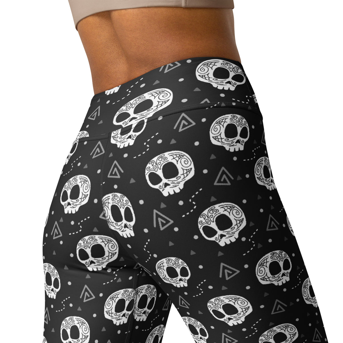 Shop Monochrome Gothic Skull Line Art Yoga Leggings Activewear, blending bold alternative style with soft stretch comfort for workouts or daily wear. Elevate your look with Monochrome Gothic Skull Line Art Yoga Leggings Activewear—perfect for yoga, gym sessions, and streetwear style. Buy Monochrome Gothic Skull Line Art Yoga Leggings Activewear with a striking dark design, flexible fit, and everyday comfort.
