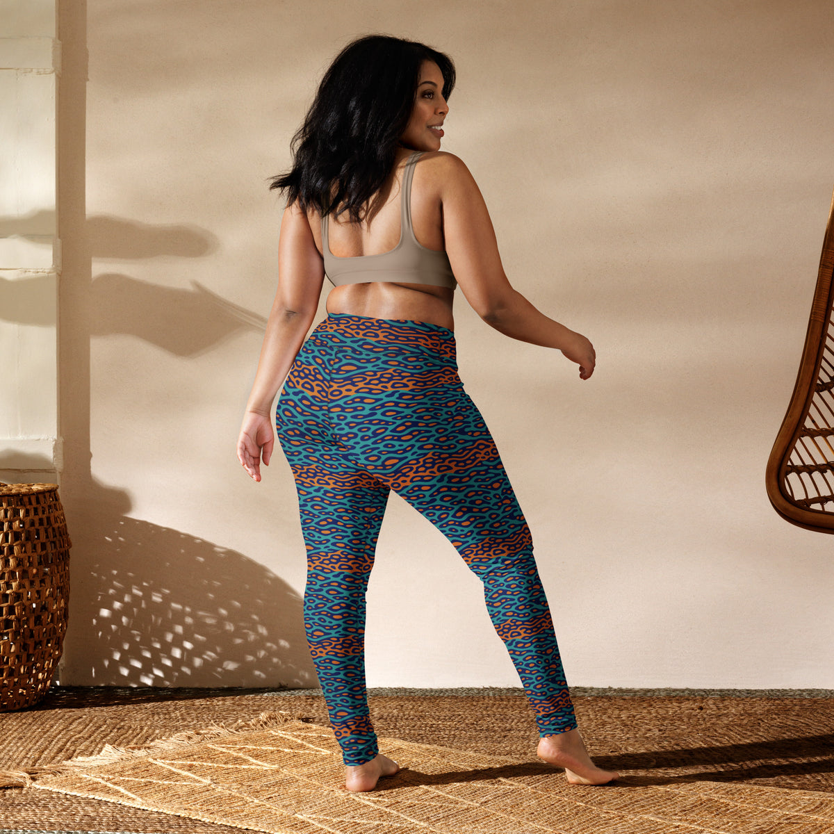 Shop the perfect blend of style and comfort with our Bold Wavy Leopard Pattern Yoga Leggings. Designed for activewear enthusiasts, these leggings feature a striking wavy leopard print that adds a unique, dynamic look to your workout wardrobe. Crafted from high-quality, stretchy fabric, they provide excellent support and flexibility for yoga, running, or any fitness activity. The breathable material ensures you stay cool and comfortable, while the bold pattern makes a fashion statement wherever you go. Eleva