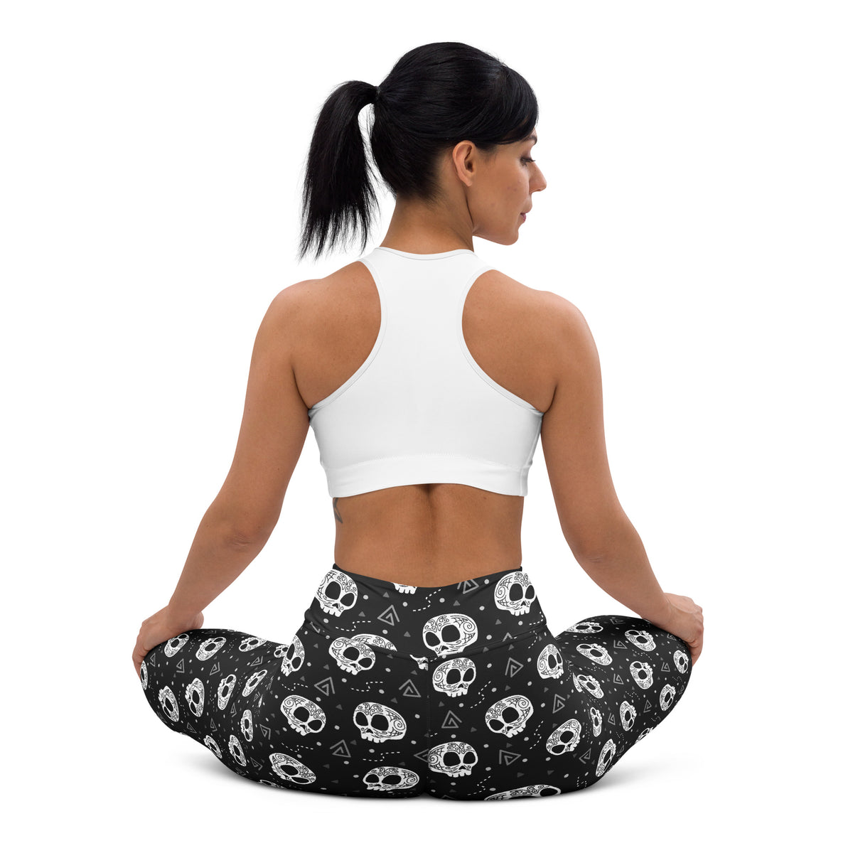 Shop Monochrome Gothic Skull Line Art Yoga Leggings Activewear, blending bold alternative style with soft stretch comfort for workouts or daily wear. Elevate your look with Monochrome Gothic Skull Line Art Yoga Leggings Activewear—perfect for yoga, gym sessions, and streetwear style. Buy Monochrome Gothic Skull Line Art Yoga Leggings Activewear with a striking dark design, flexible fit, and everyday comfort.